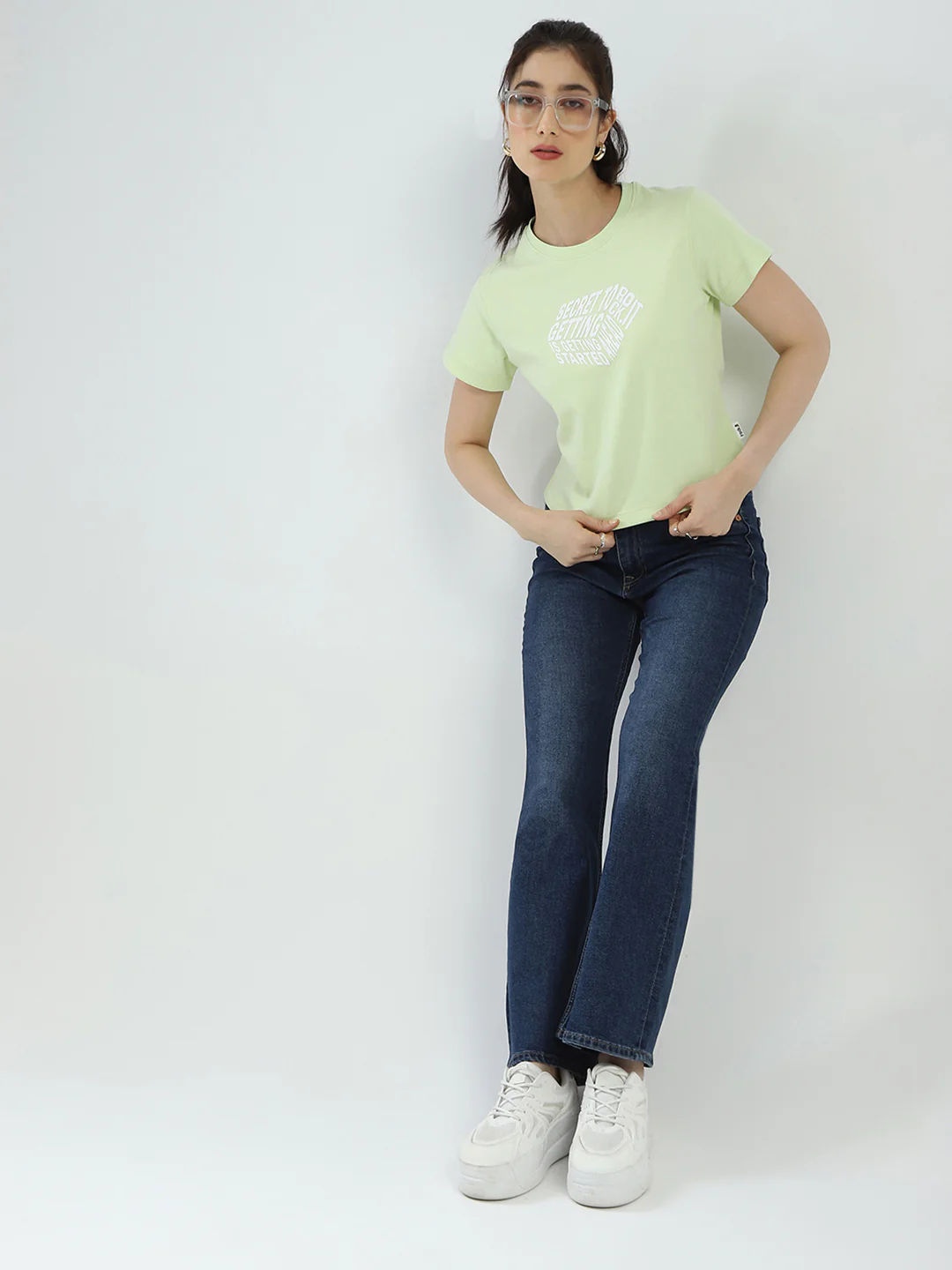 Rock.it Women Green Printed Round Neck Half Sleeve Top - Image 2