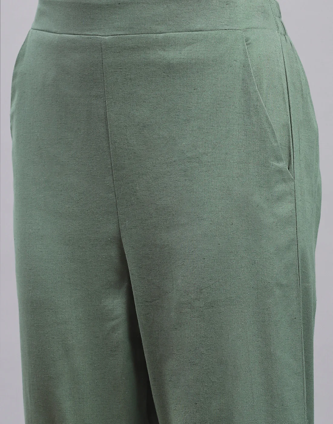Women Green Printed Spread Collar Half Sleeve Cords Set - Image 7