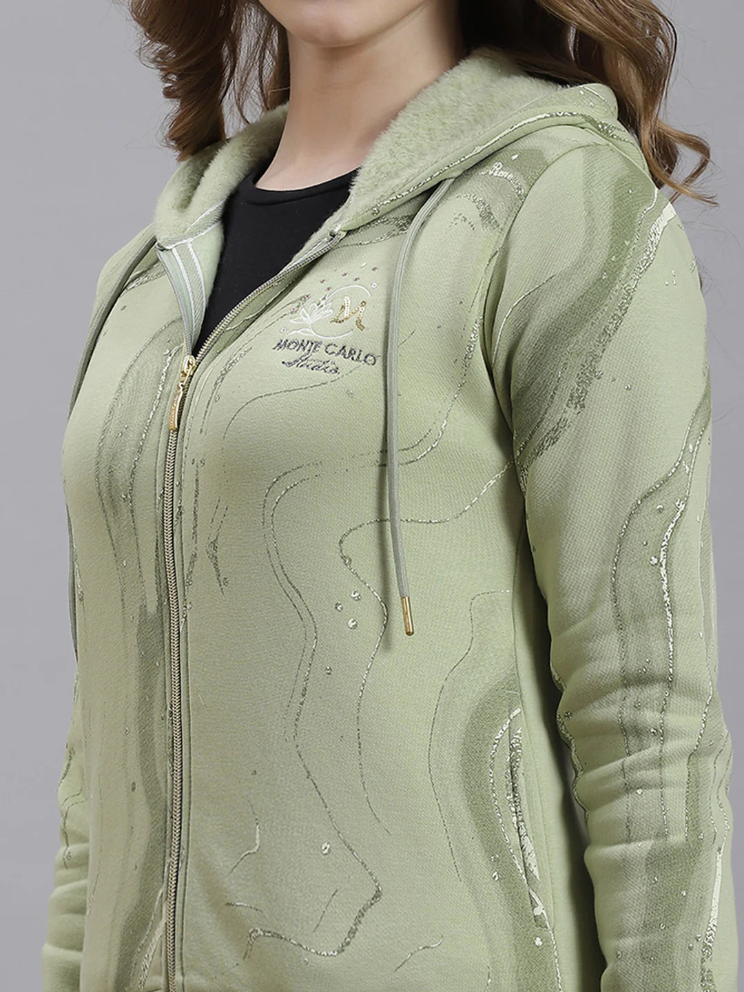 Women Green Printed Sweatshirt - Image 6
