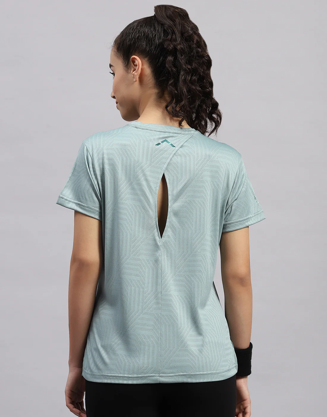 Rock.it Women Green Self Design Round Neck Half Sleeve Top - Image 5