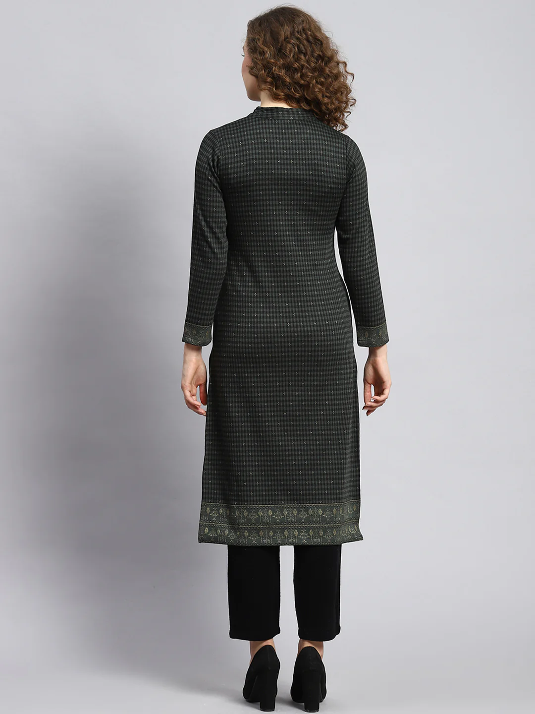 Women Green Self Kurti - Image 5