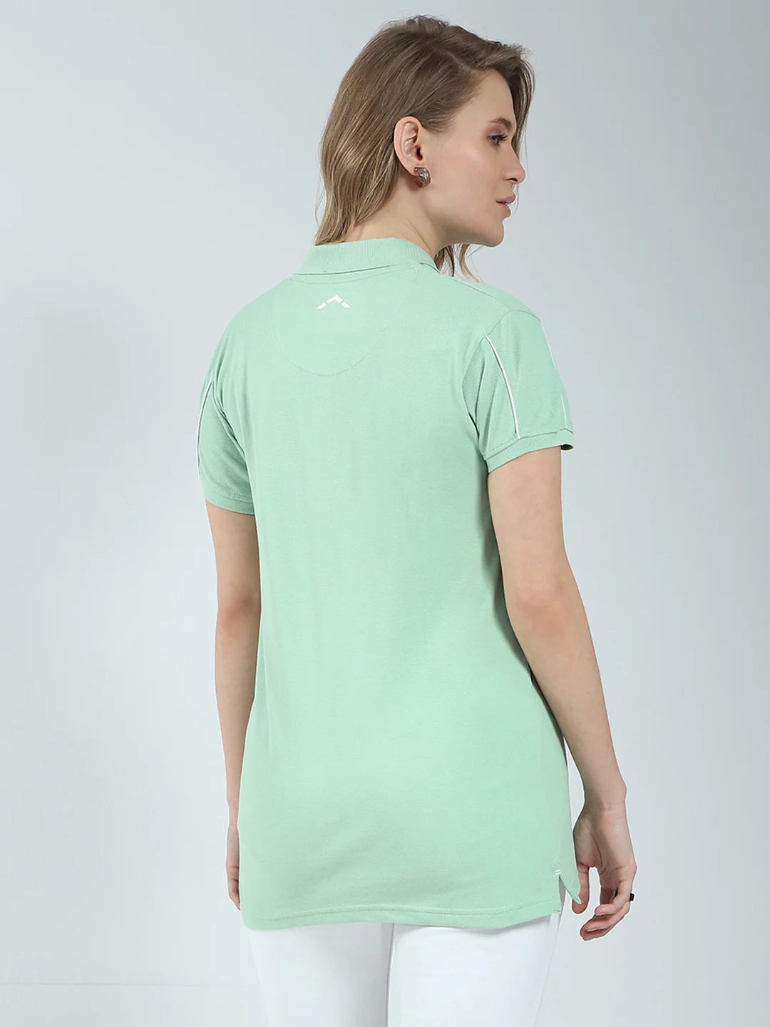 Rock.it Women Green Solid Collar Half Sleeve T-Shirt - Image 5