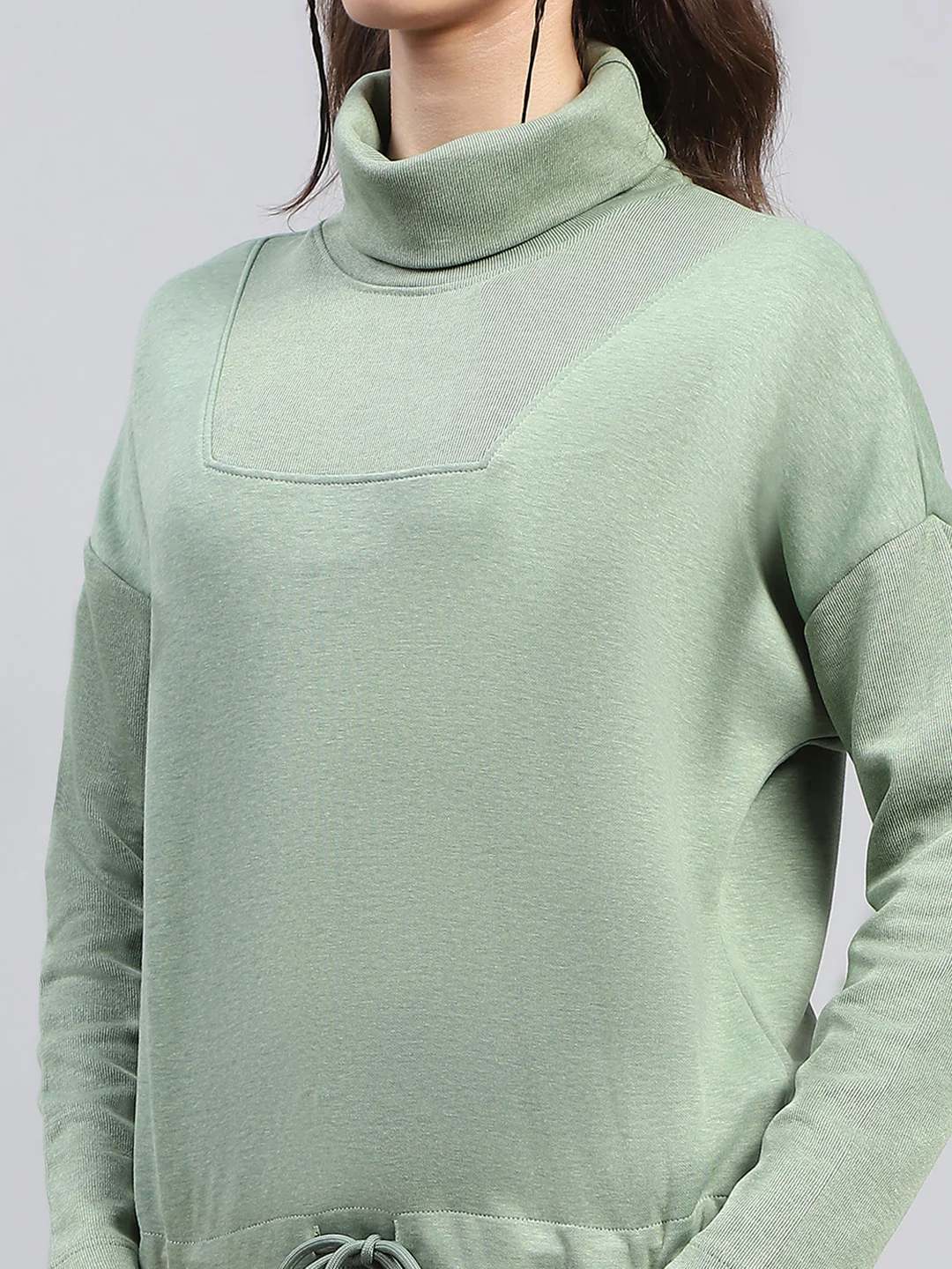 Rock.it Women Green Solid High Neck Full Sleeve Tracksuit - Image 6
