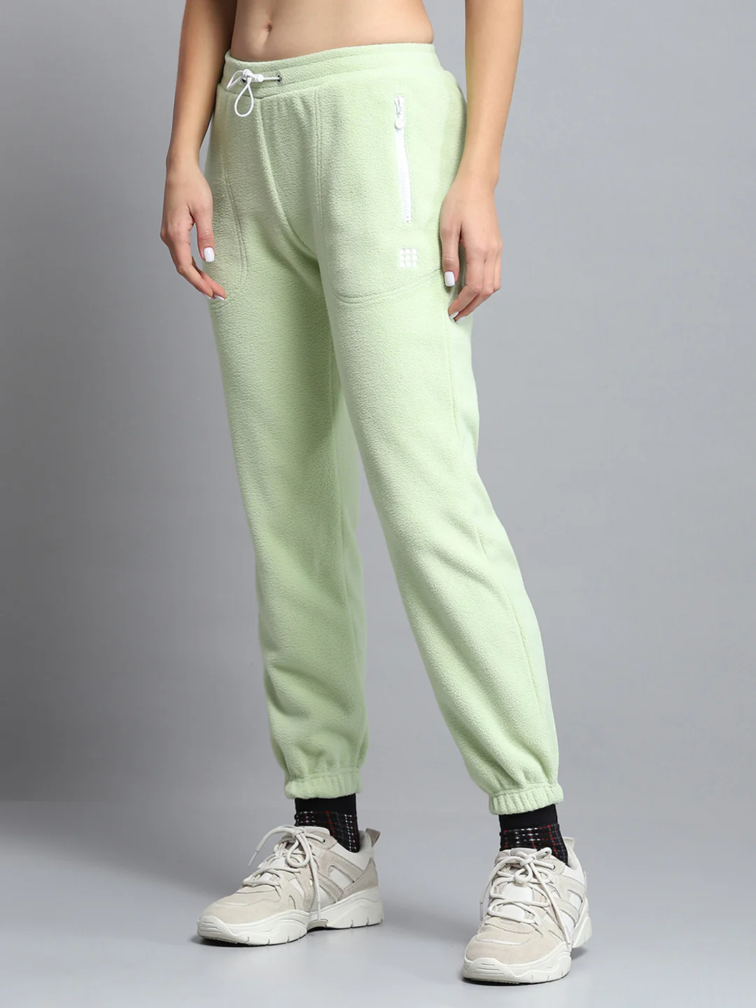 Rock.it Women Green Solid Mock Neck Full Sleeve Tracksuit - Image 10