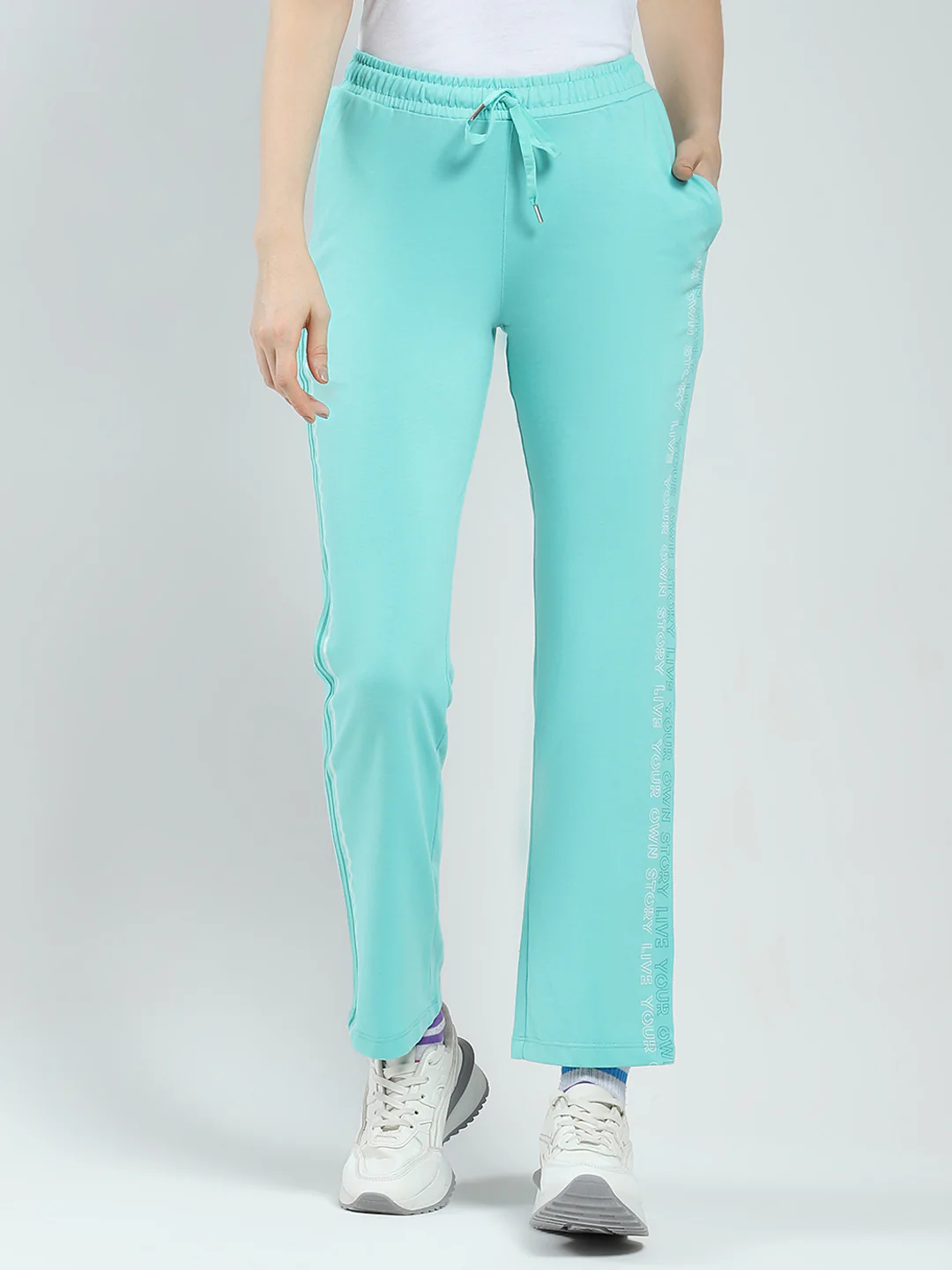 Women Green Solid Regular Fit Lower - Image 3