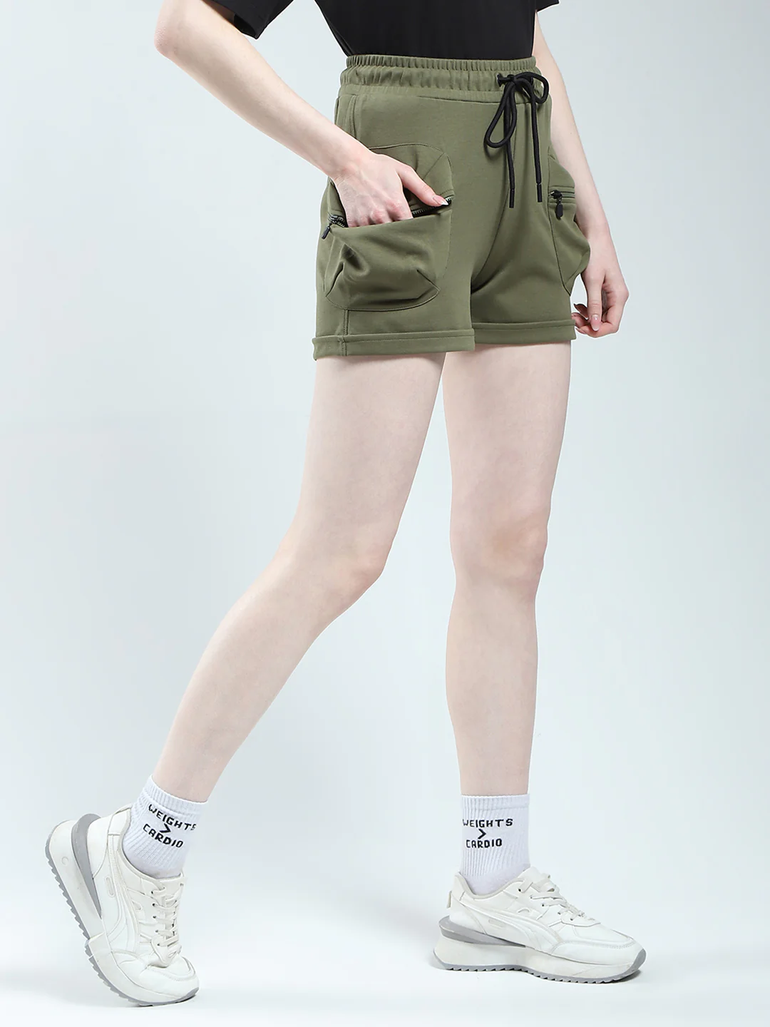 Rock.it Women Green Solid Regular Fit Shorts - Image 4