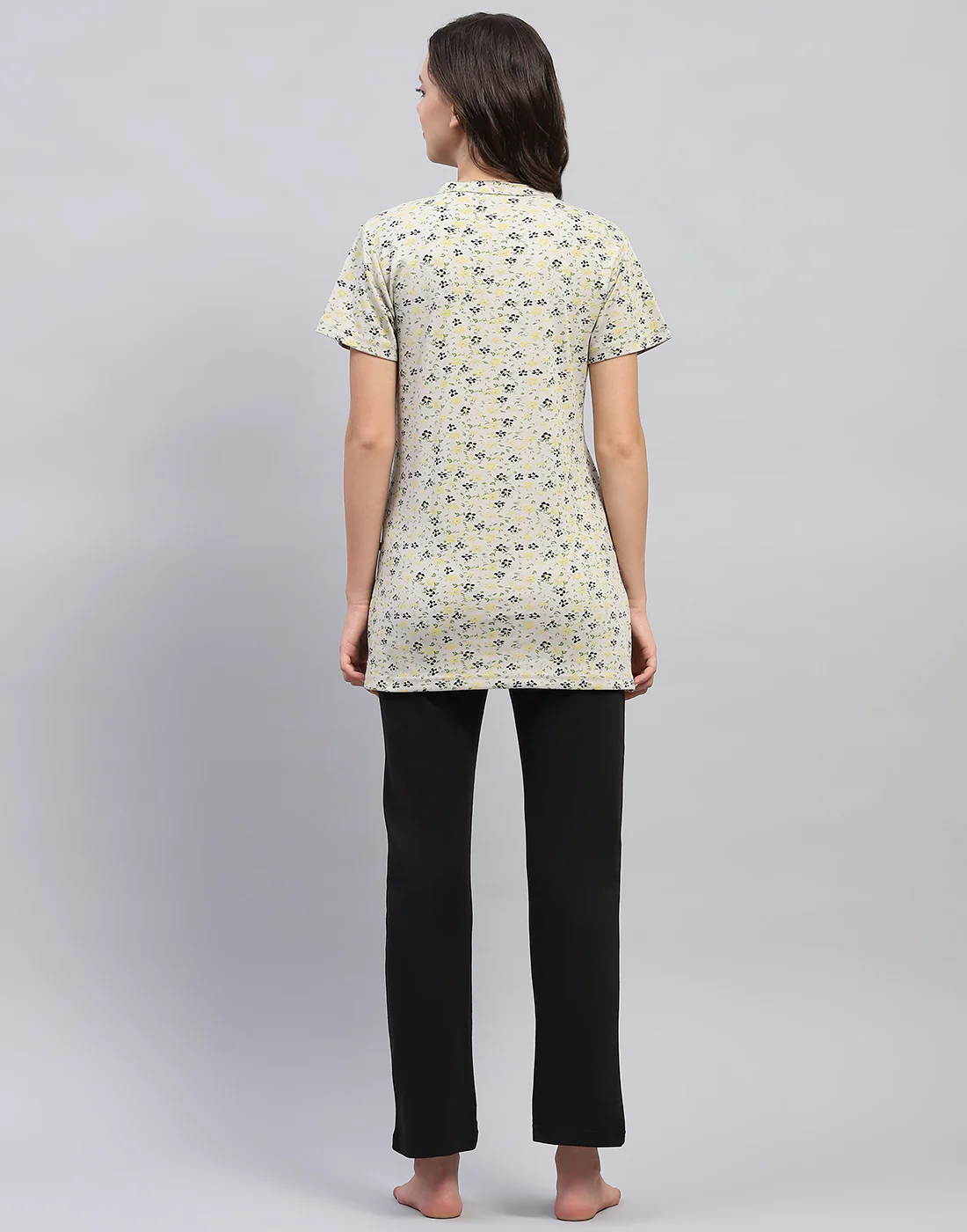 Women Grey & Black Printed Fashion Neck Half Sleeve Lower Set - Image 5