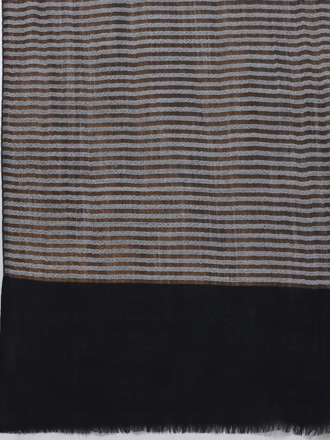 Women Grey & Black Solid Wool Blend Stole - Image 7