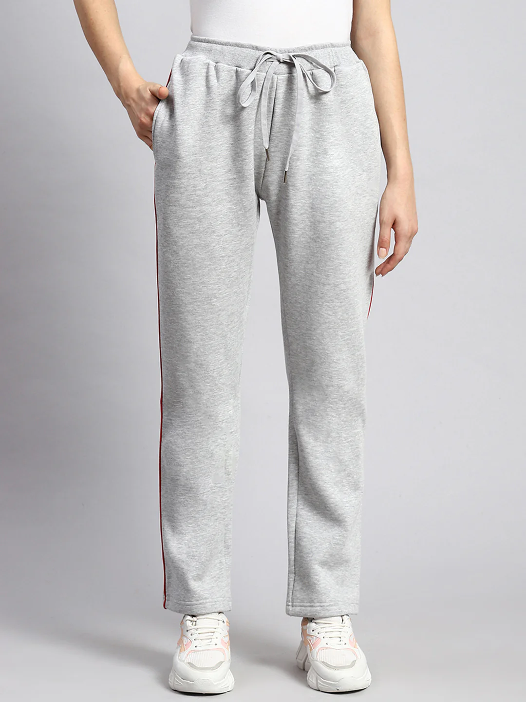 Women Grey Plain Winter Lower - Image 2