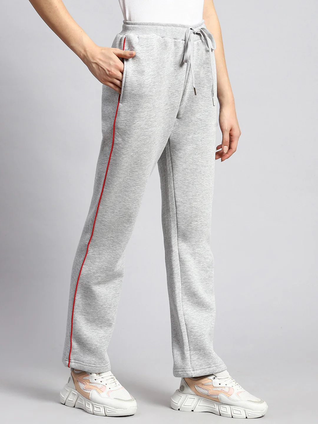 Women Grey Plain Winter Lower - Image 3