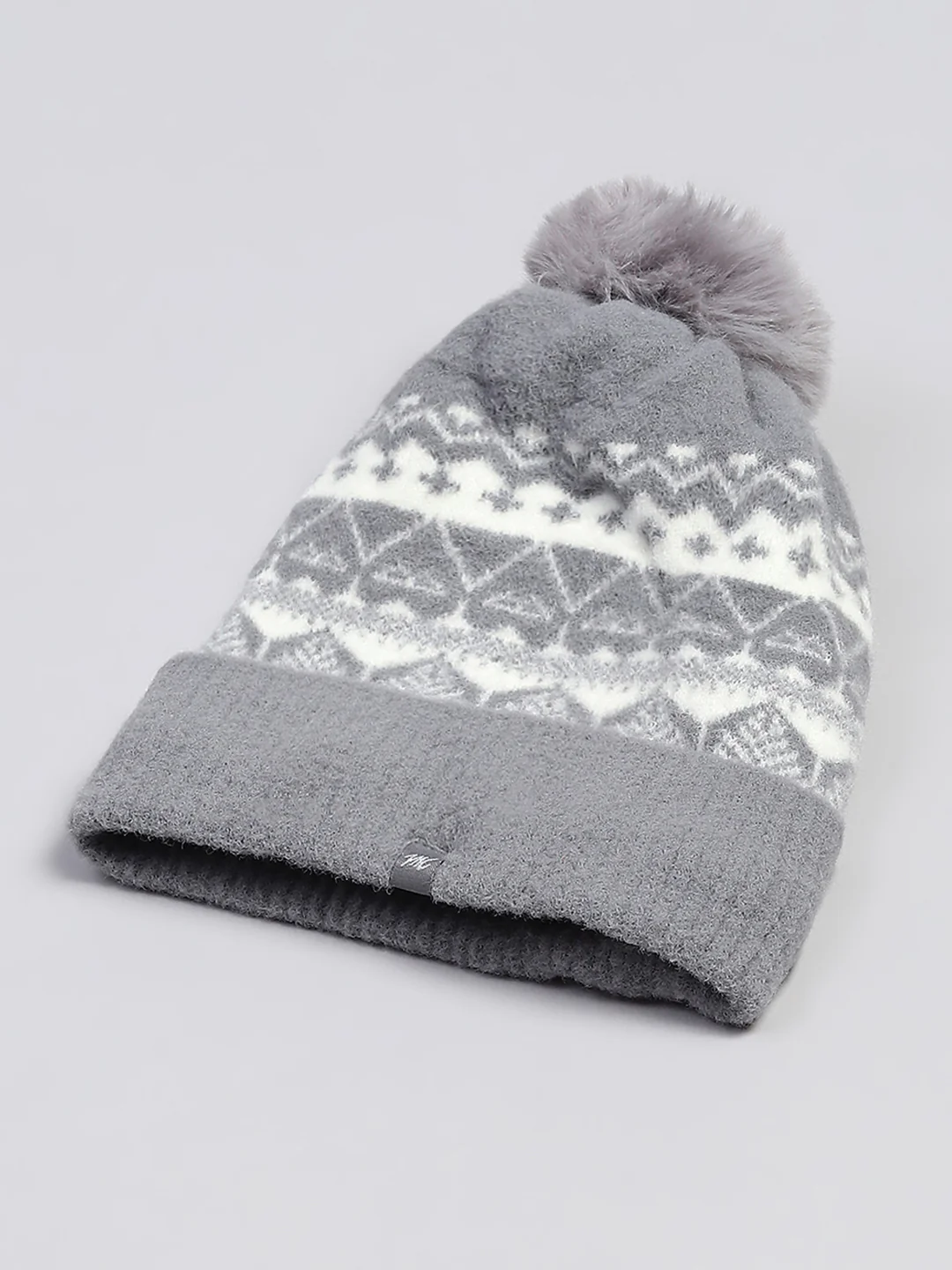 Women Grey Self Design Cap - Image 6