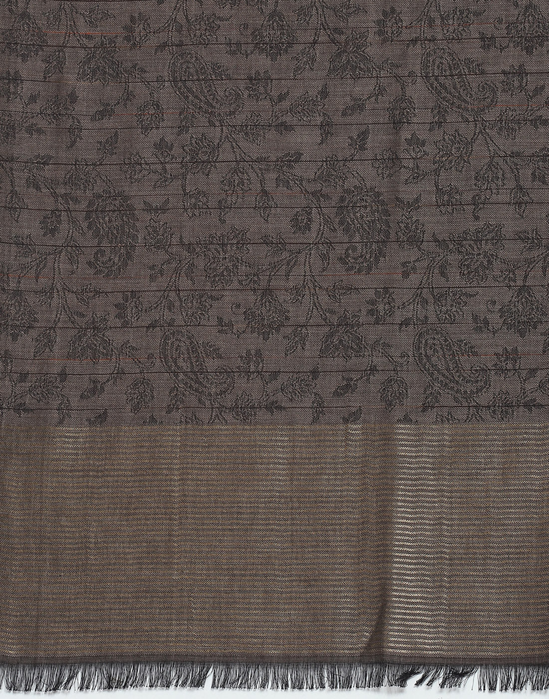 Women Grey Self Design Shawl - Image 7