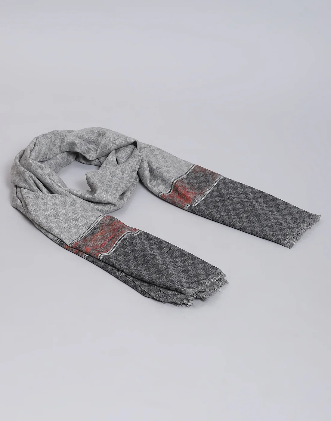 Women Grey Self Design Shawl - Image 6