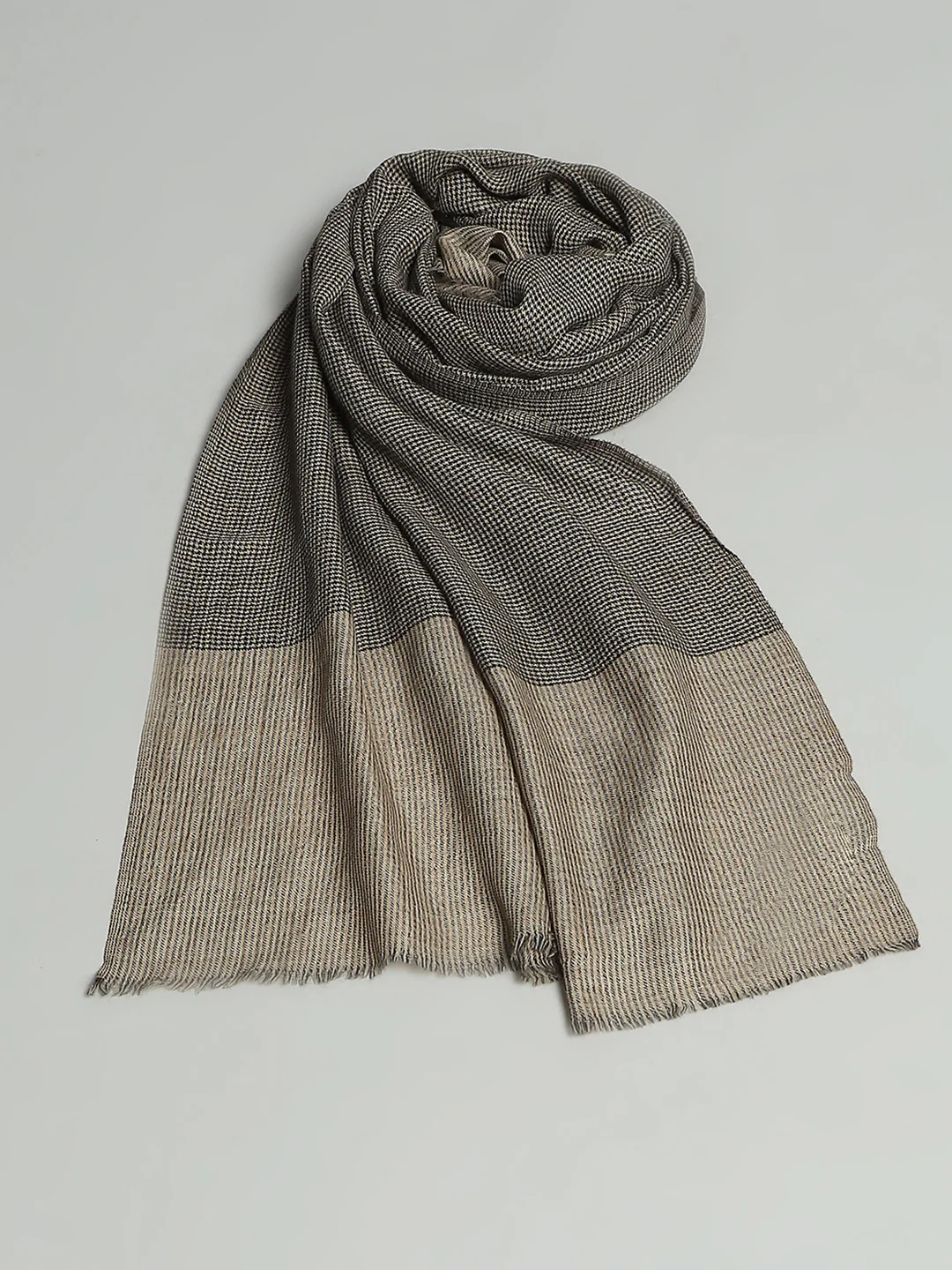 Women Grey Self Design Stole - Image 6