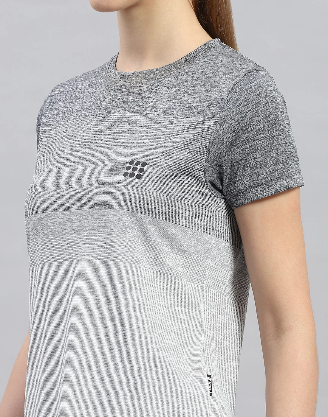 Rock.it Women Grey Stripe Round Neck Half Sleeve Top - Image 7