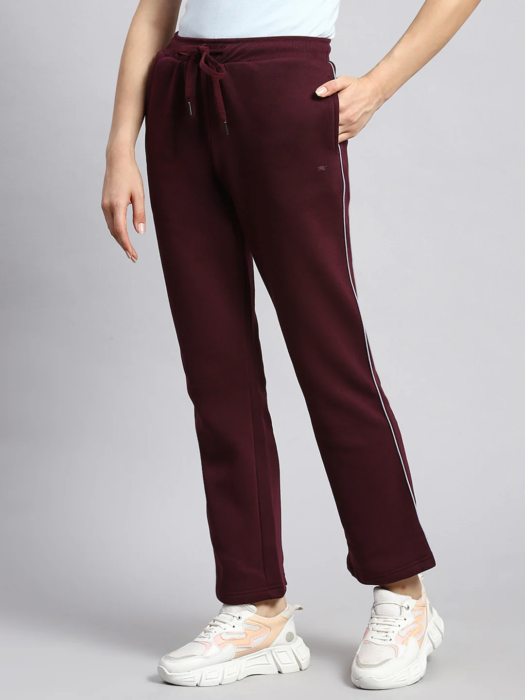 Women Maroon Plain Winter Lower - Image 4