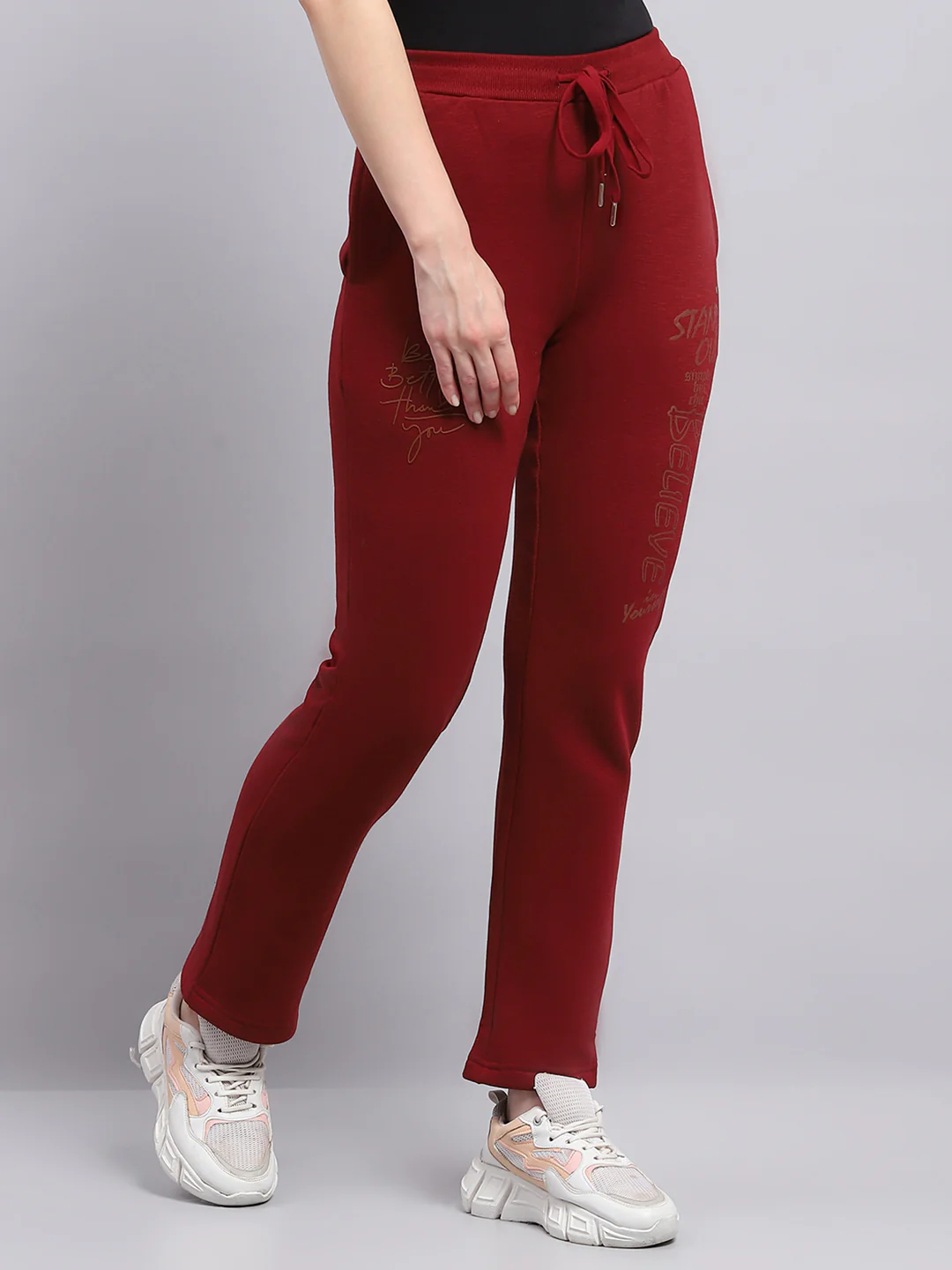 Women Maroon Printed Regular Fit Lower - Image 4