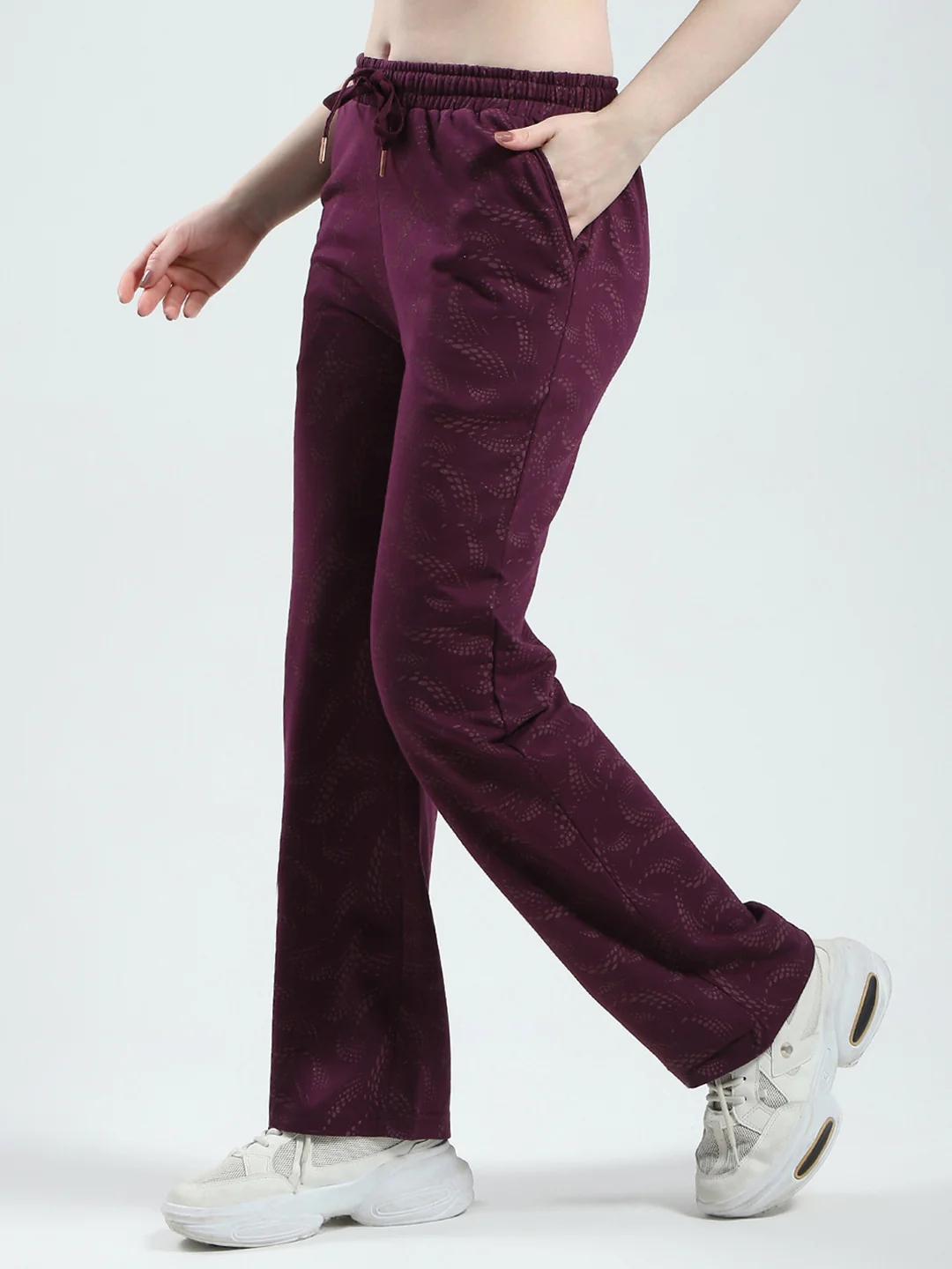 Women Maroon Printed Regular Fit Lower - Image 3