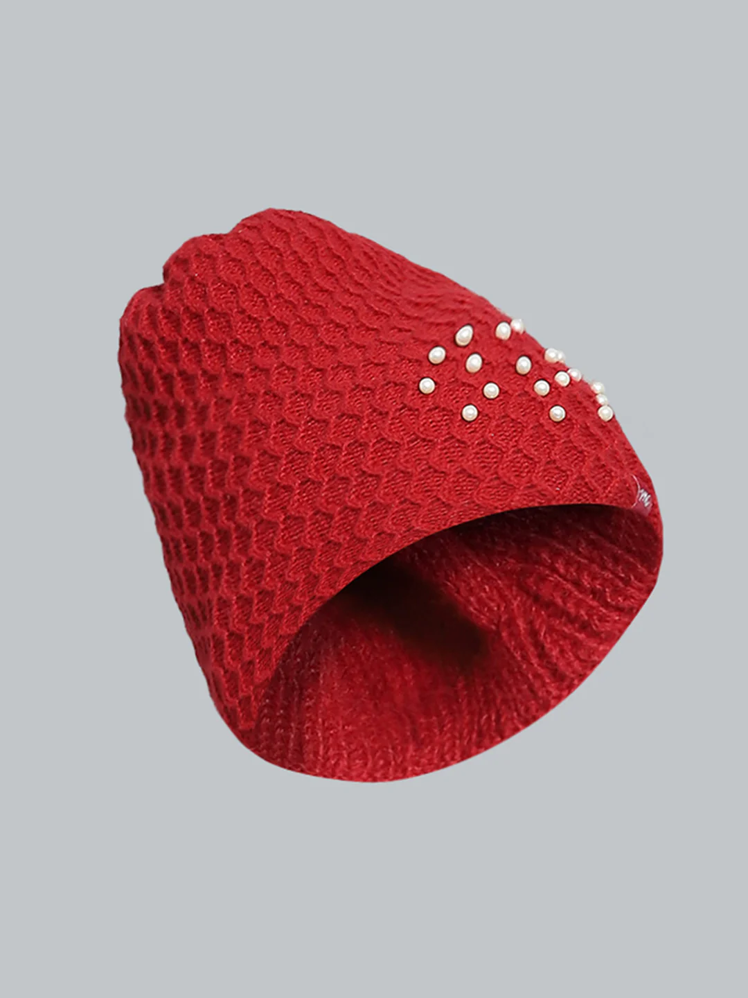 Women Maroon Self Design Cap - Image 2