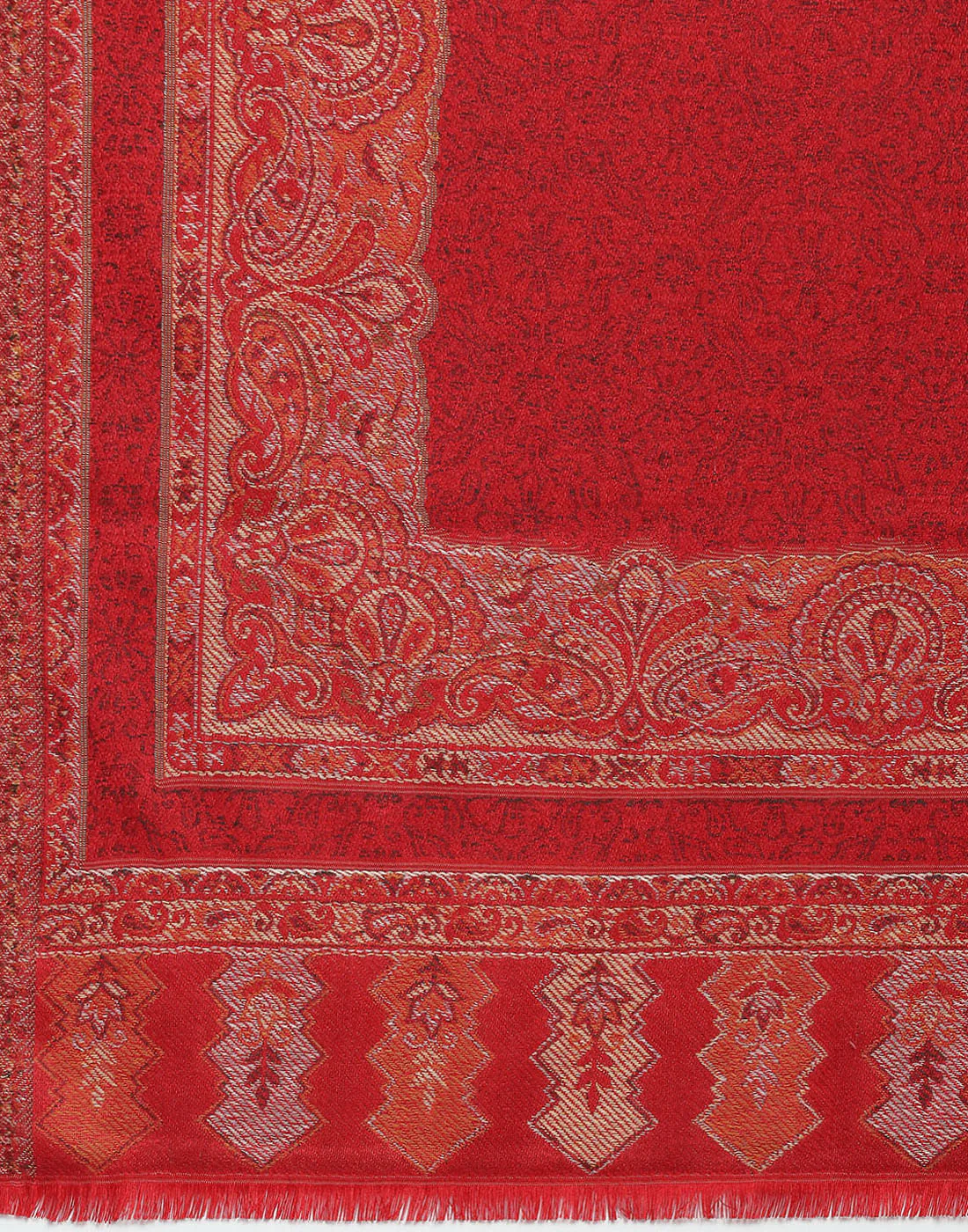 Women Maroon Self Design Shawl - Image 7