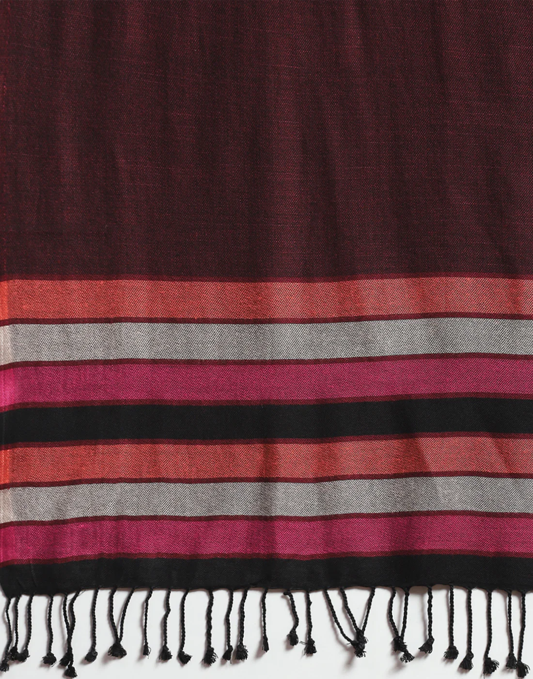 Women Maroon Self Design Stole - Image 6