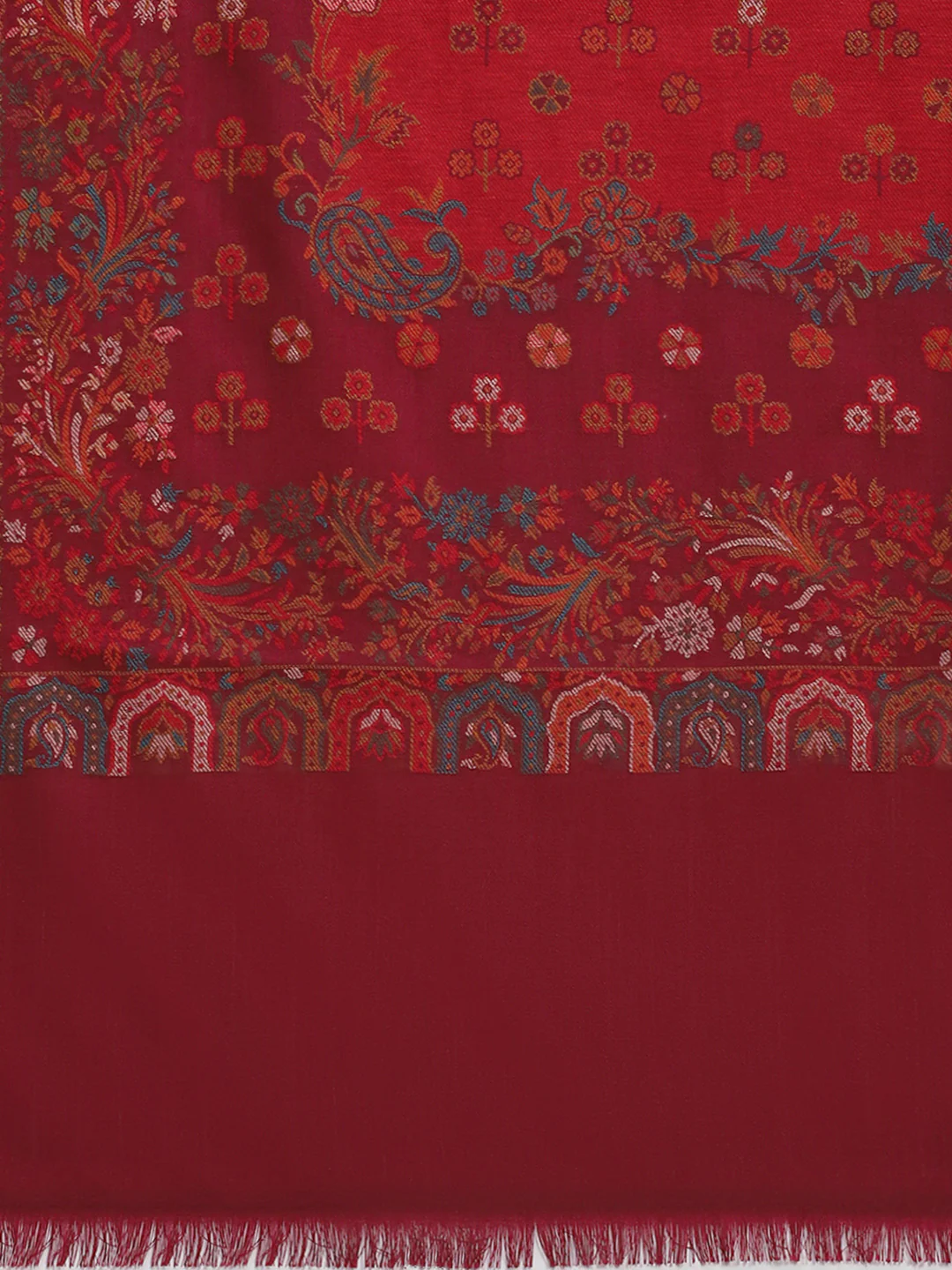 Women Maroon Self Design Stole - Image 8