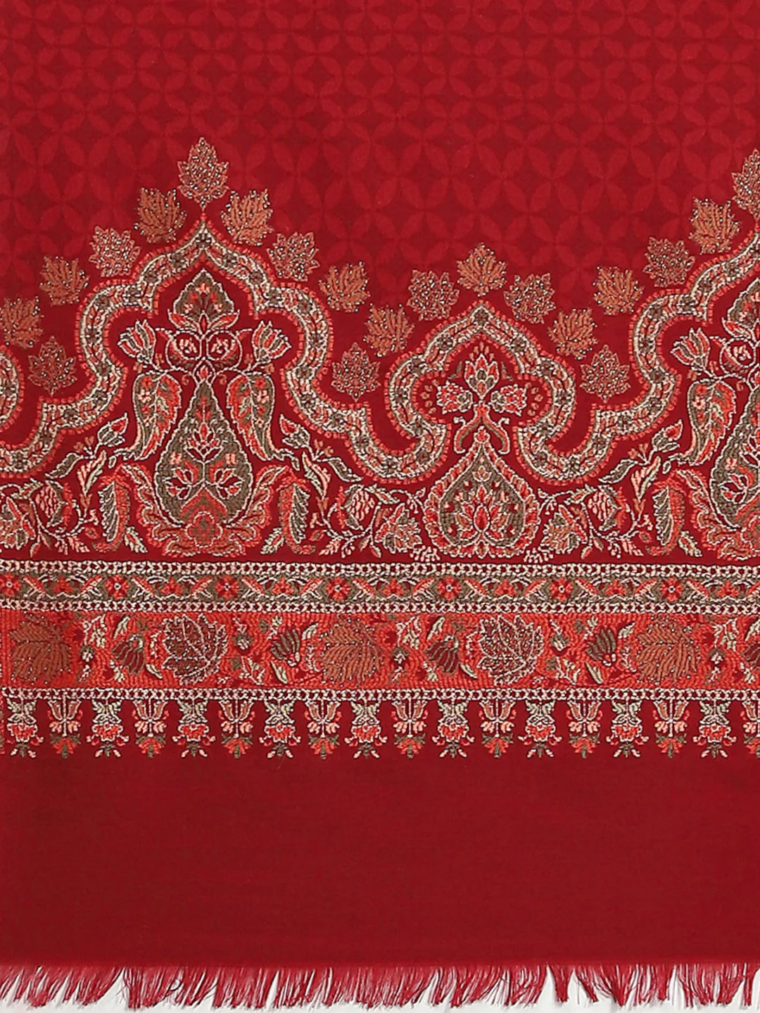 Women Maroon Self Design Stole - Image 7
