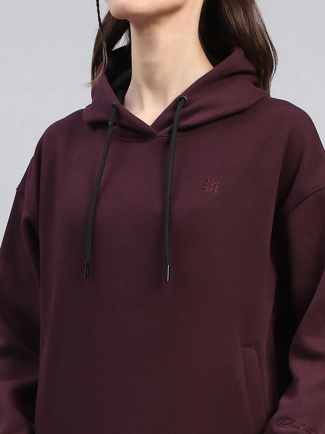 Rock.it Women Maroon Solid Hooded Full Sleeve Tracksuit - Image 7