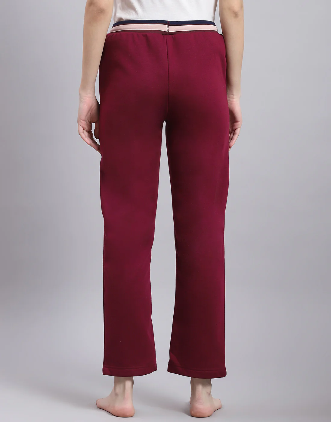 Women Maroon Solid Regular Fit Winter Lower - Image 5