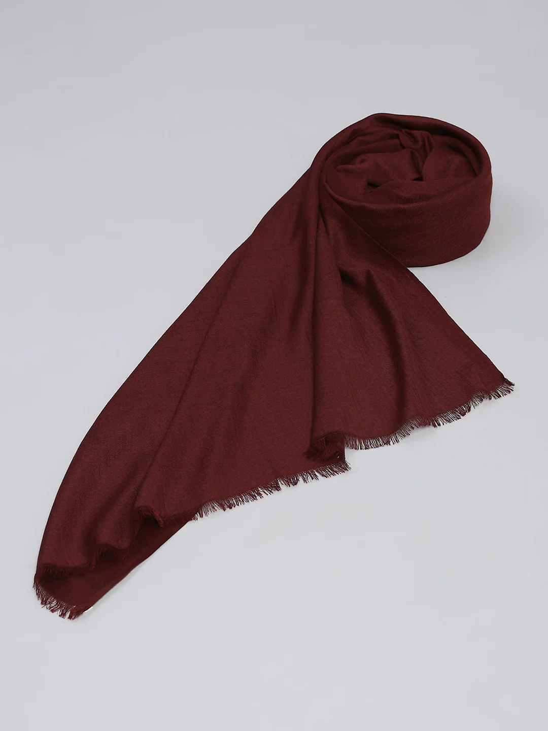 Women Maroon Solid Stole - Image 5