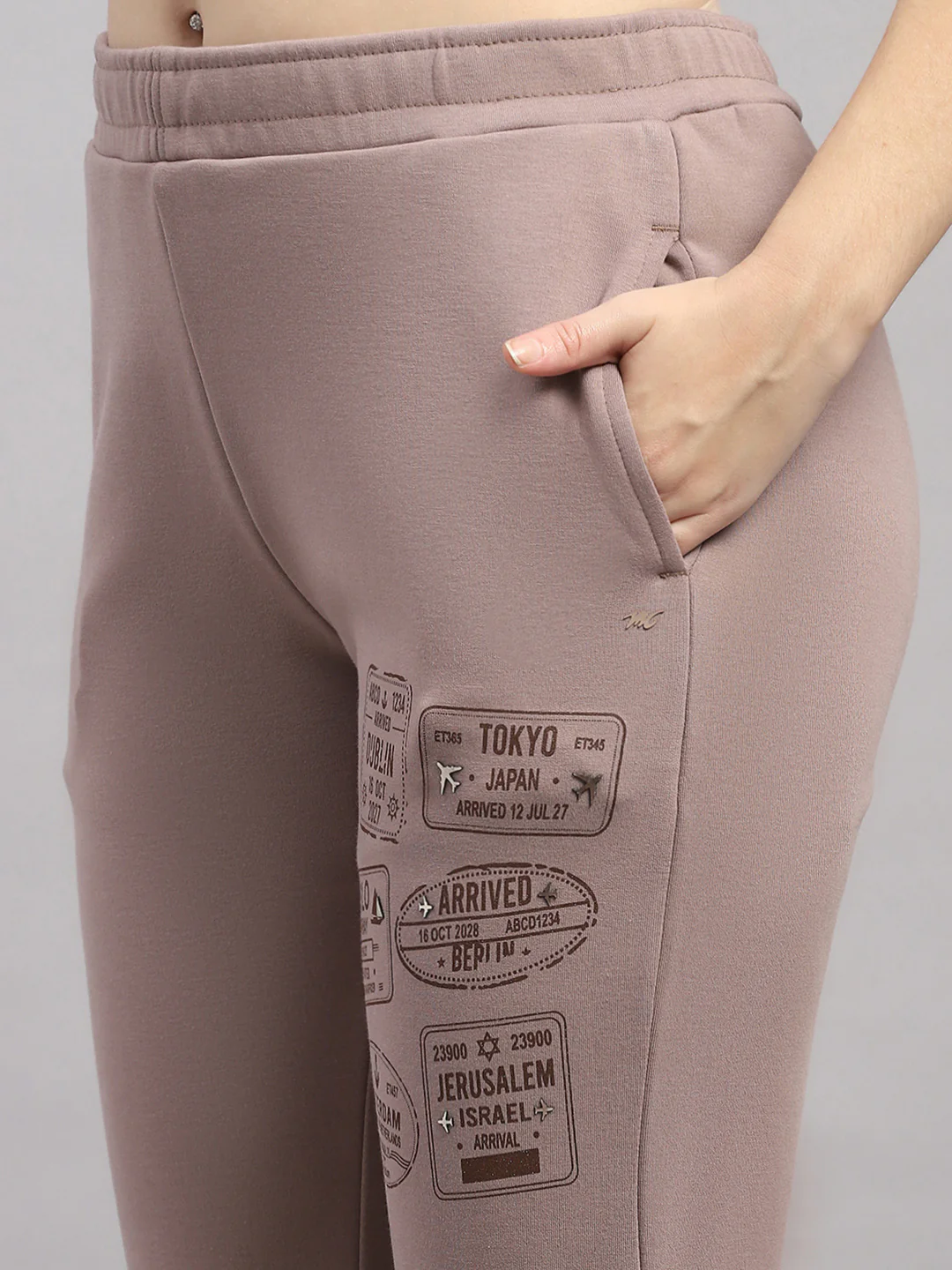 Women Mauve Printed Regular Fit Winter Lower - Image 6