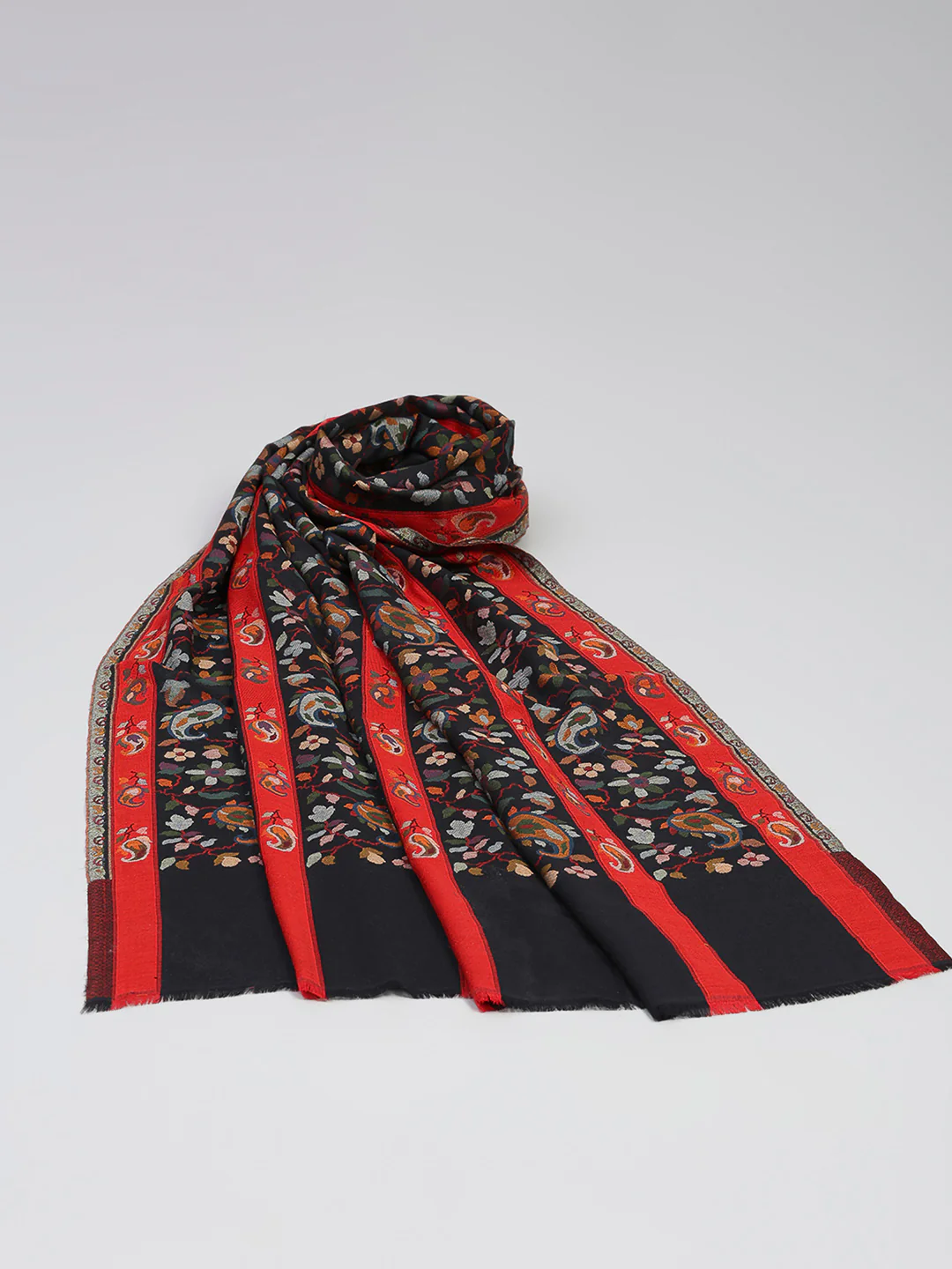 Women Multicolor Printed Wool Blend Shawl - Image 6