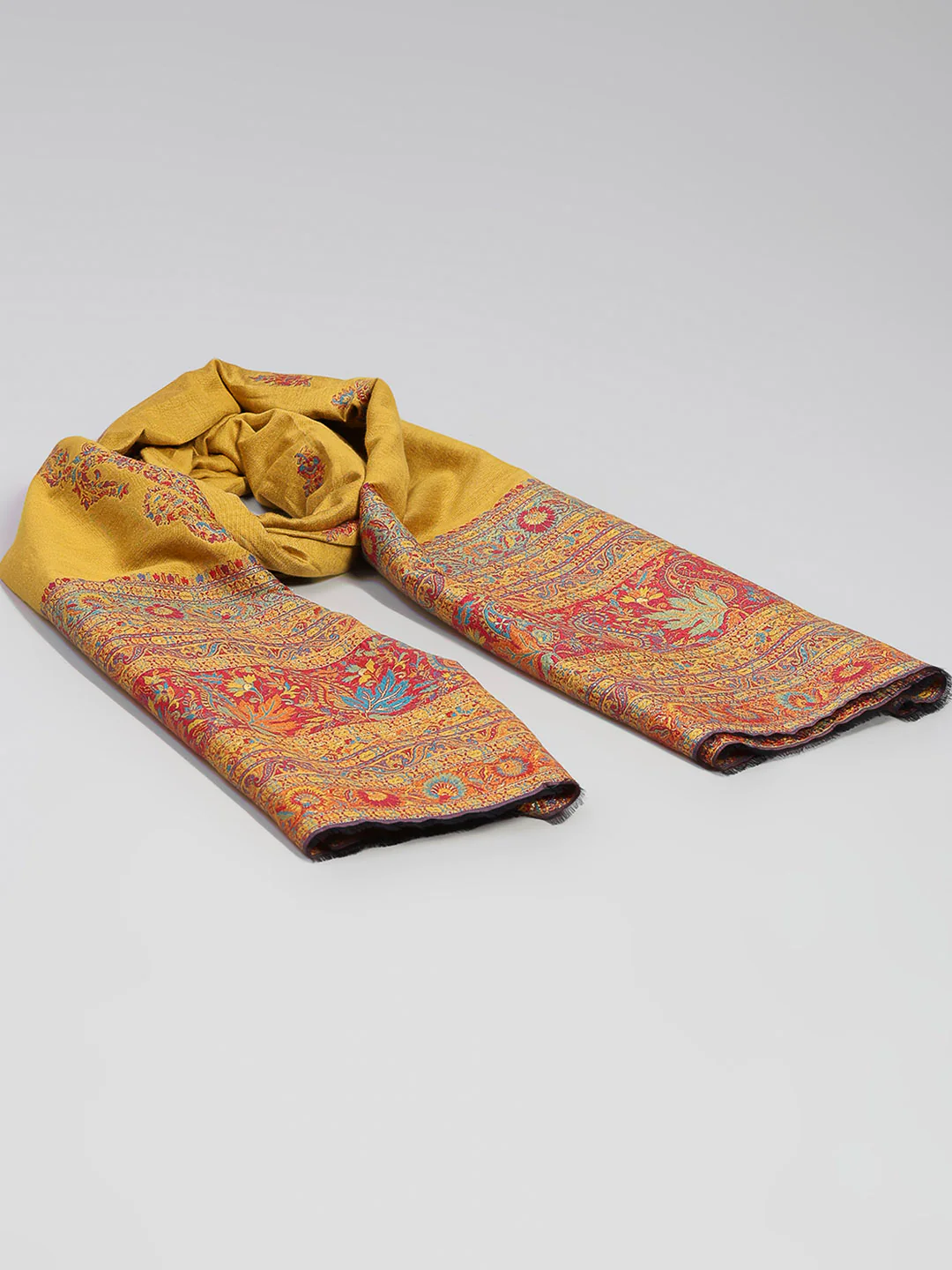 Women Multicolor Printed Wool Blend Shawl - Image 6
