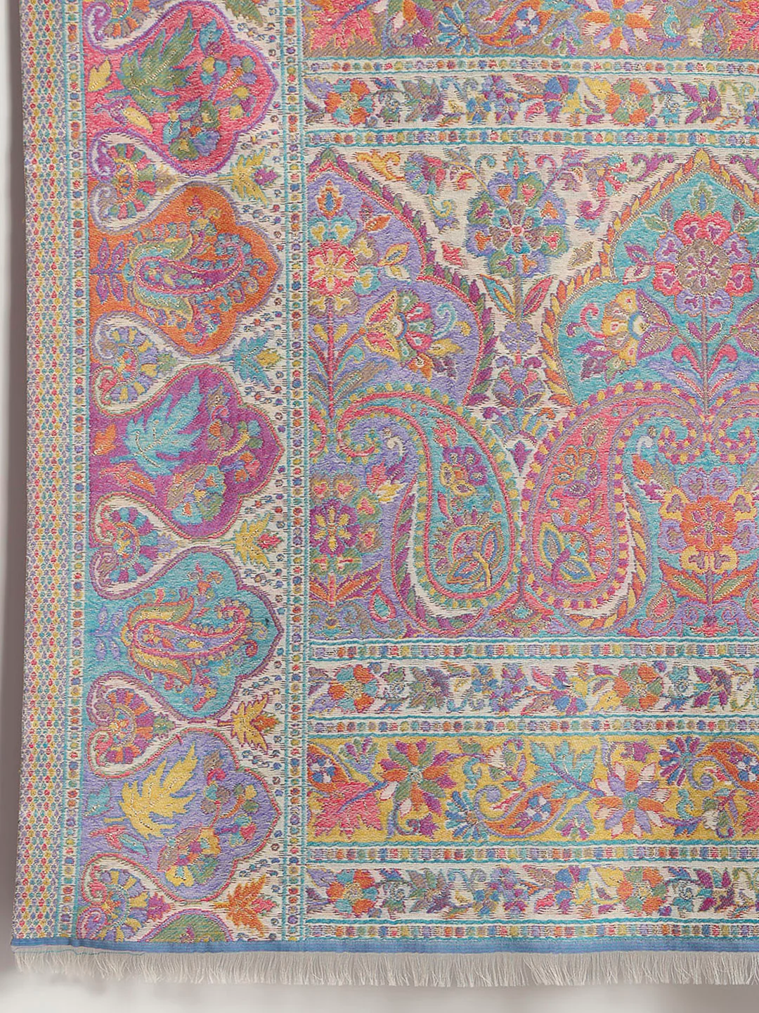Women Multicolor Printed Wool Blend Shawl - Image 7