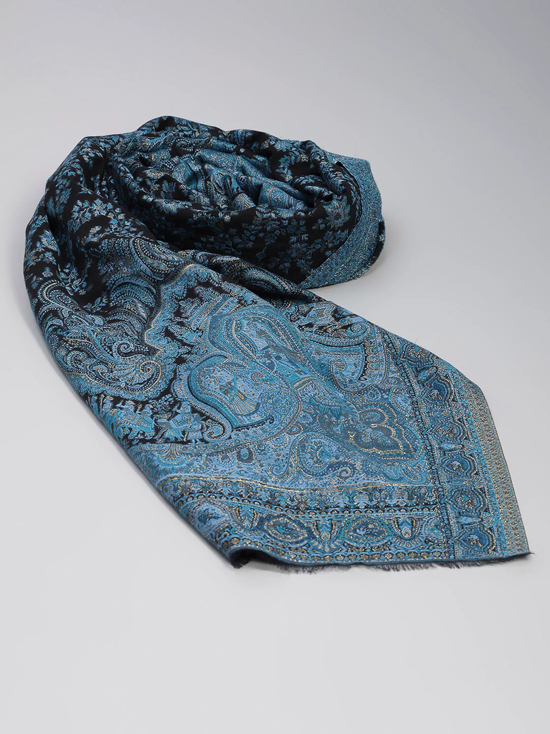 Women Multicolor Printed Wool Blend Shawl - Image 6