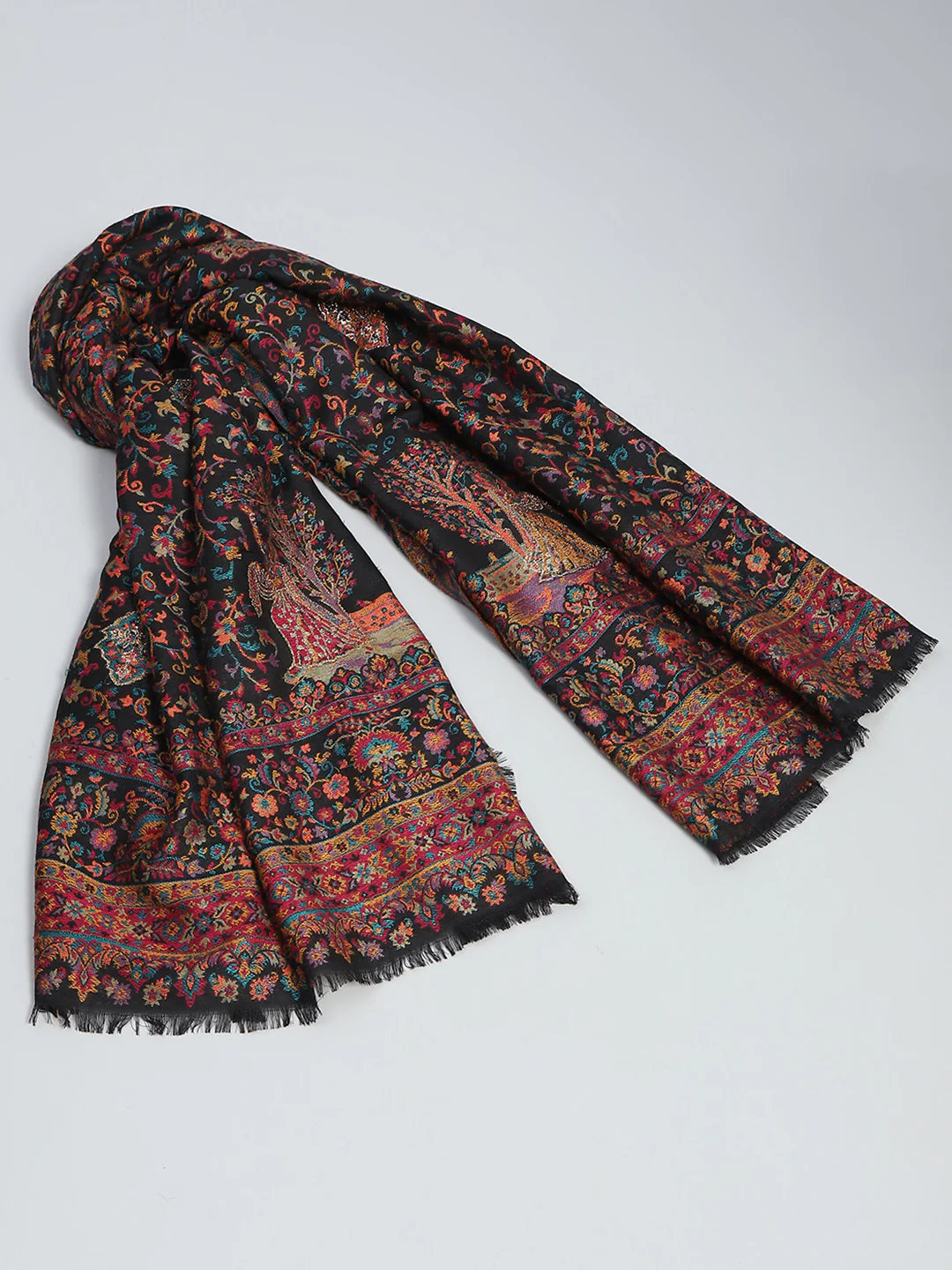 Women Multicolor Self Design Reversible Shawl - Image 2
