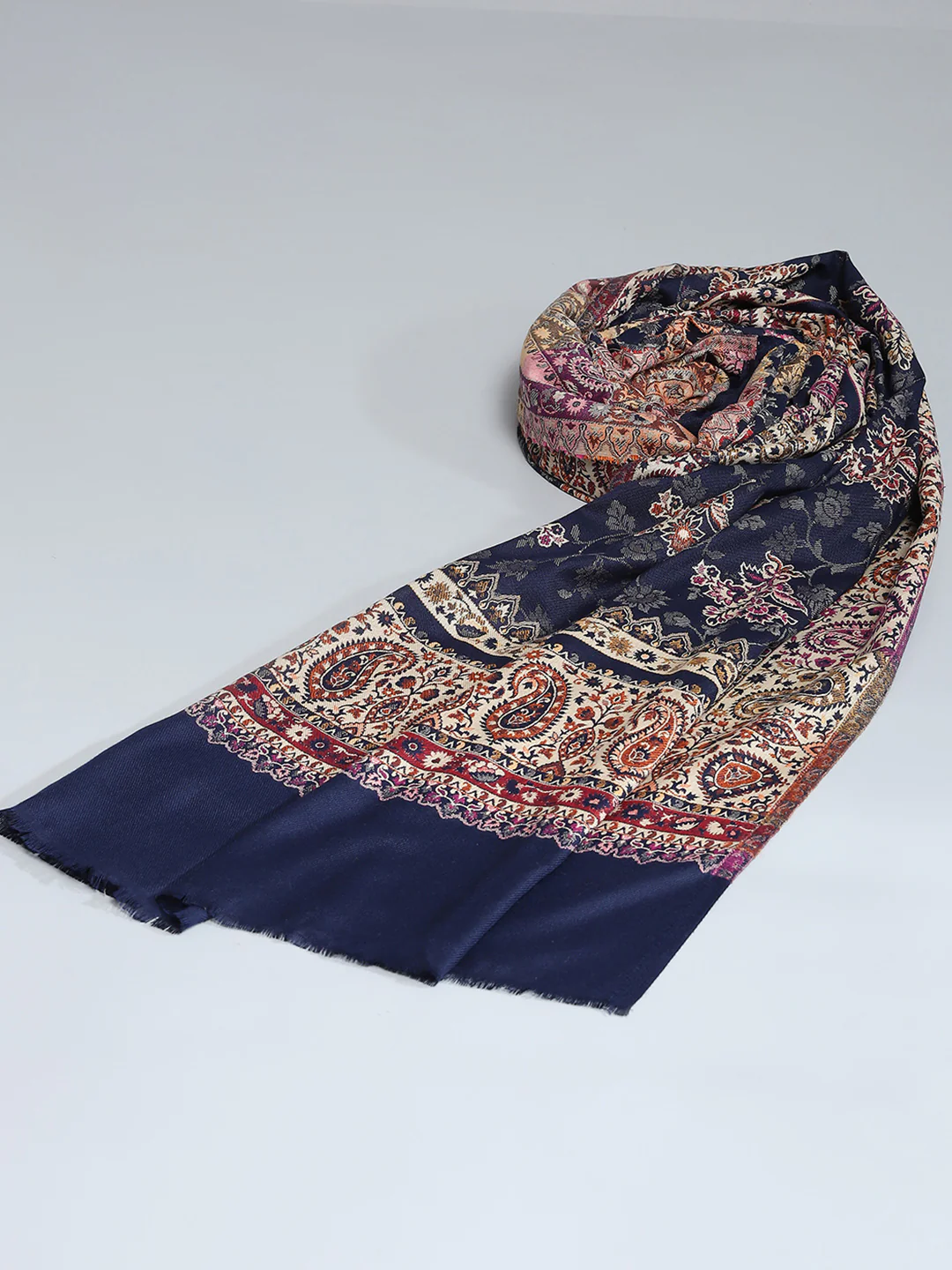 Women Multicolor Self Design Shawl - Image 2