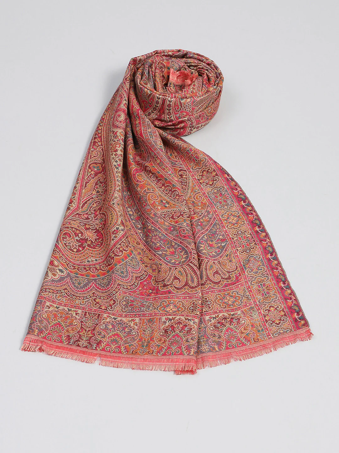 Women Multicolor Self Design Shawl - Image 2