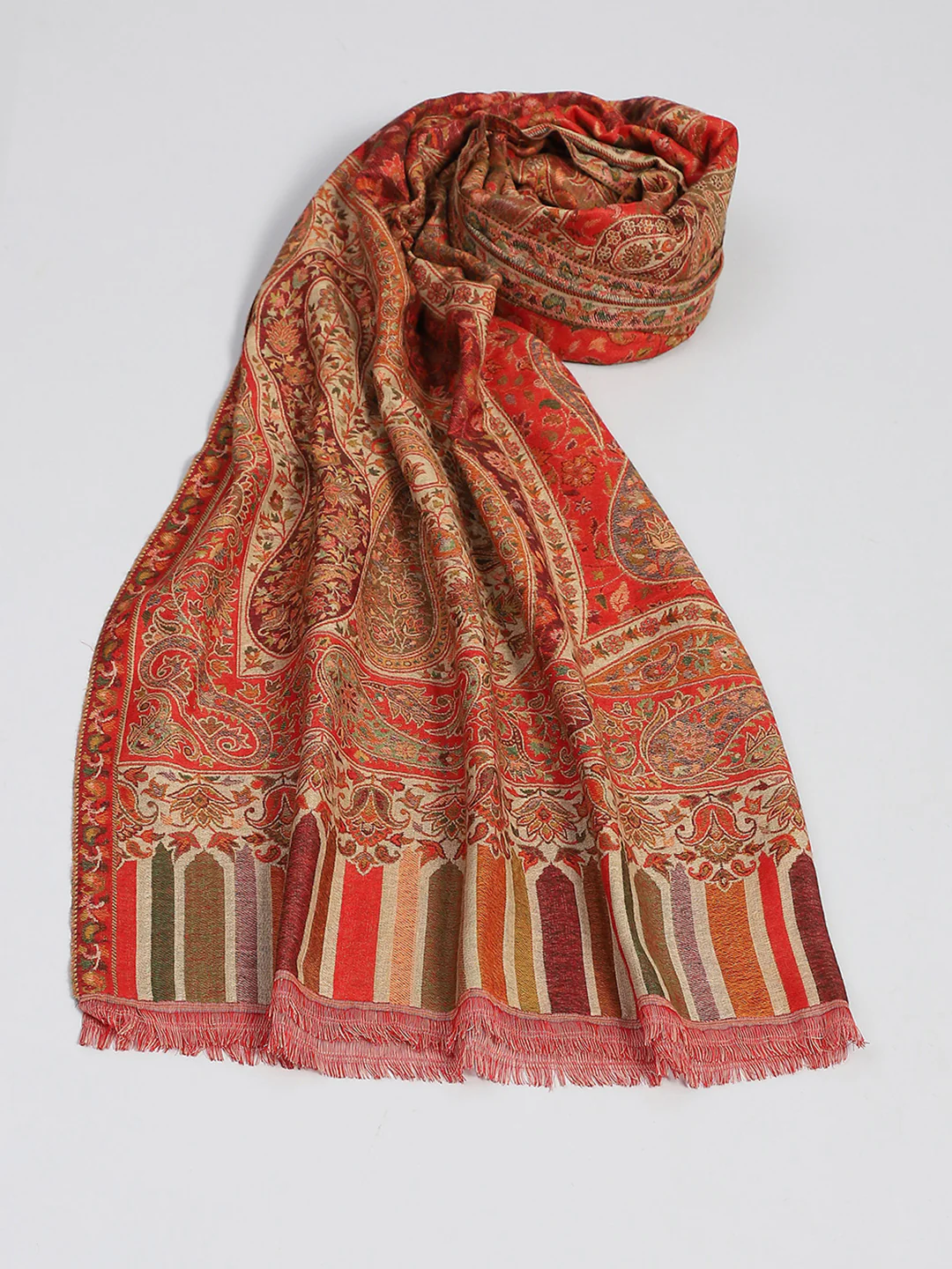 Women Multicolor Self Design Shawl - Image 2