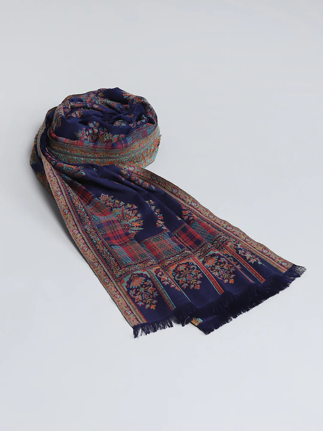 Women Multicolor Self Design Shawl - Image 5