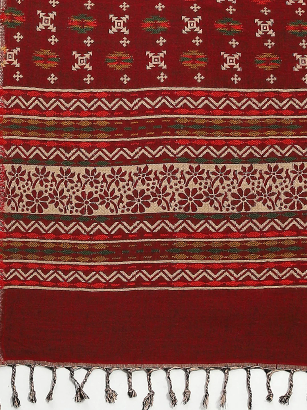 Women Multicolor Self Design Shawl - Image 6