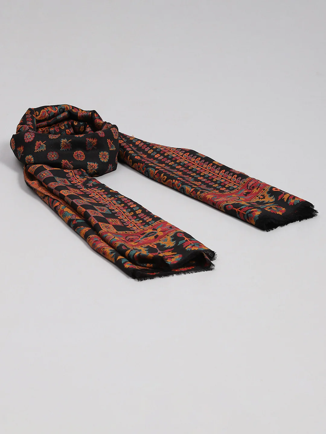 Women Multicolor Self Design Shawl - Image 2