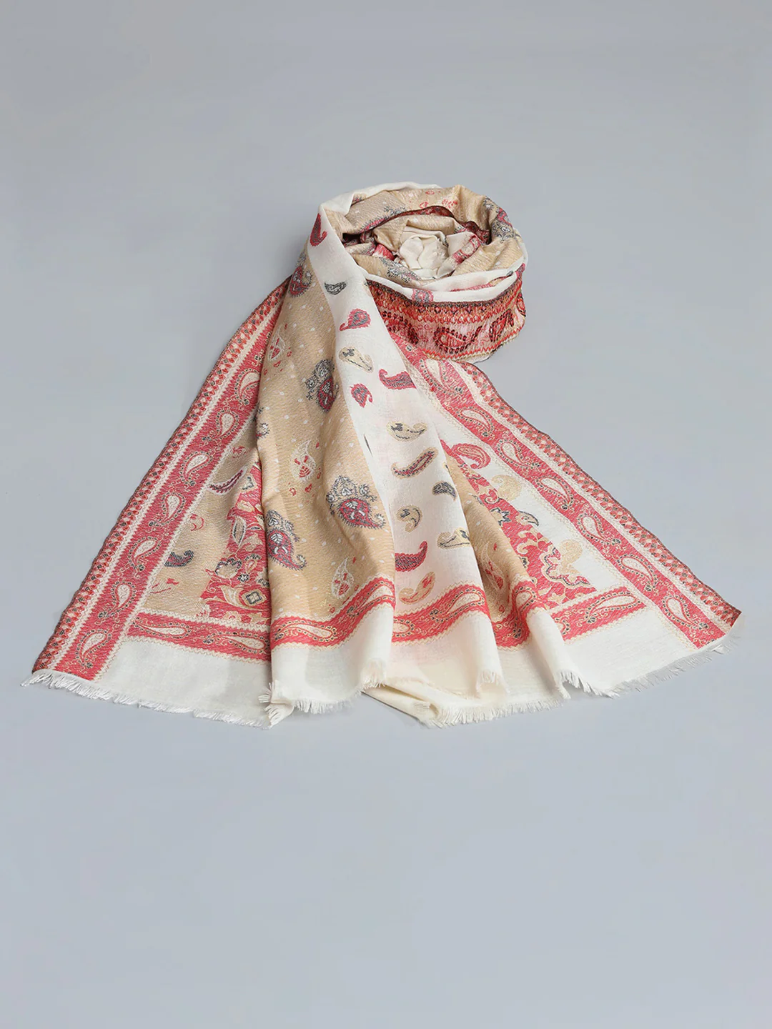 Women Multicolor Self Design Shawl - Image 5