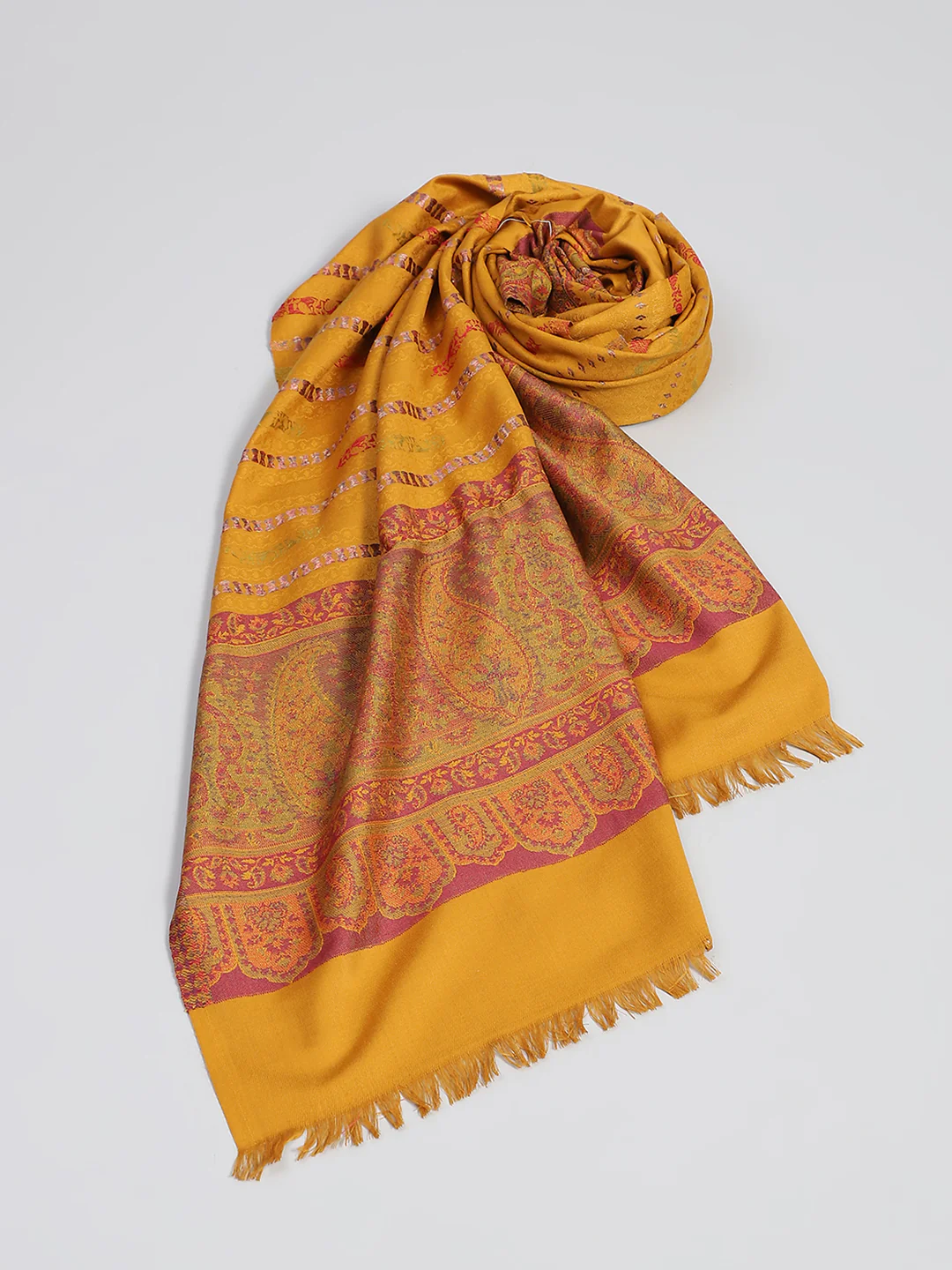 Women Multicolor Self Design Shawl - Image 5
