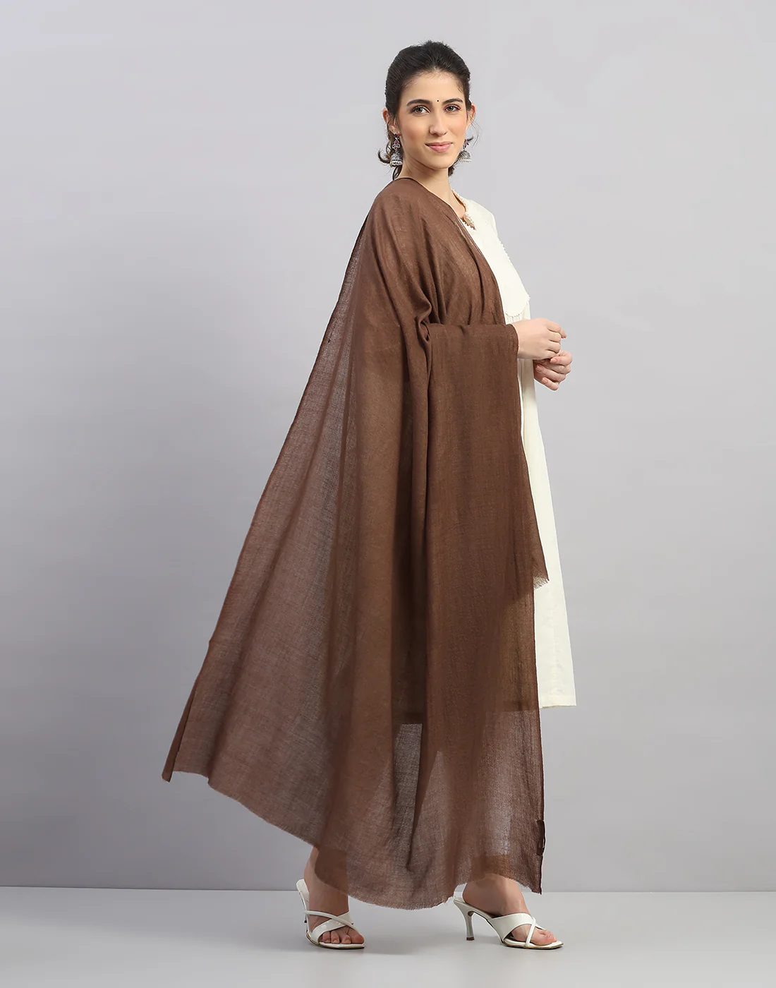 Women Multicolor Self Design   Shawl - Image 3