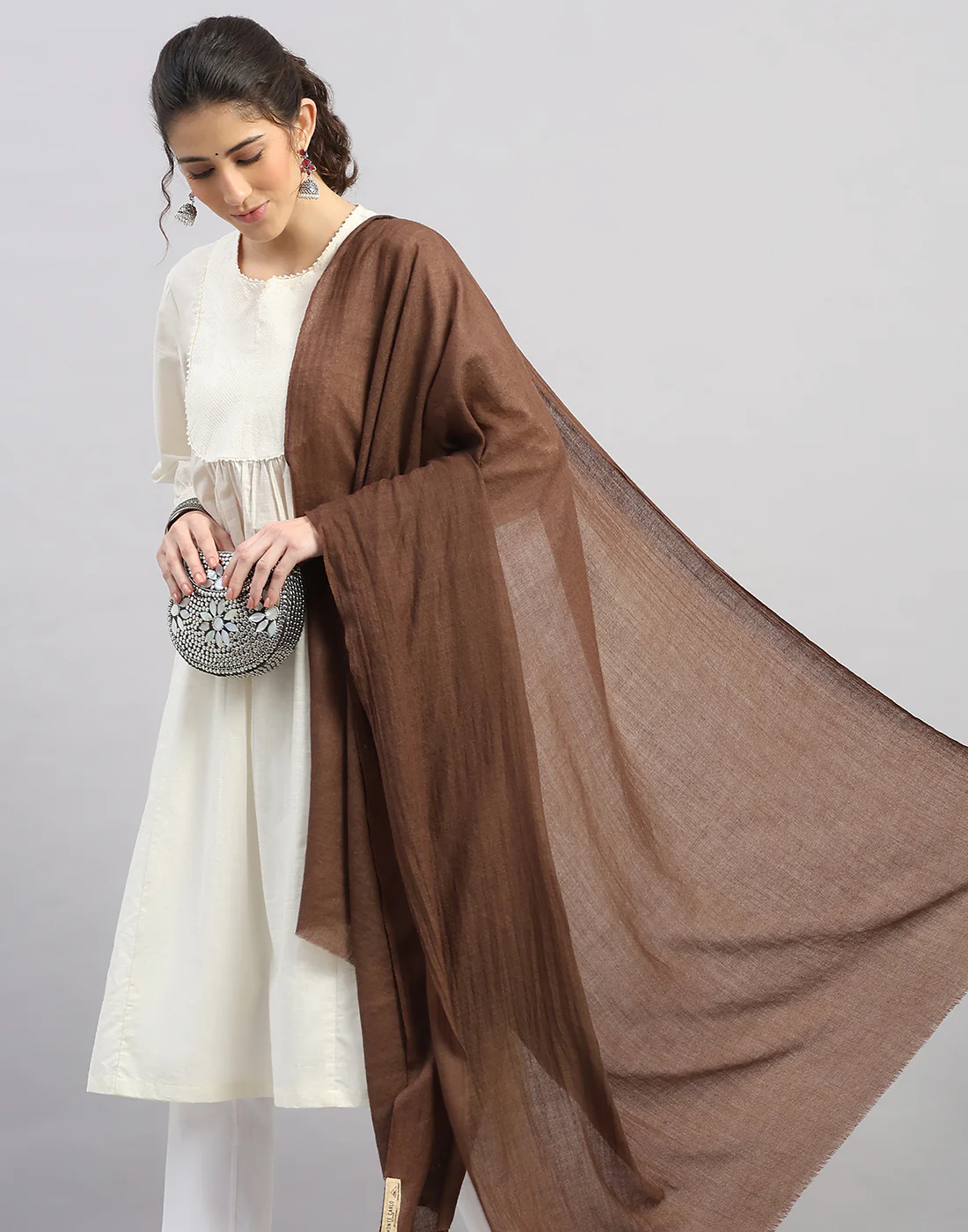 Women Multicolor Self Design   Shawl - Image 6