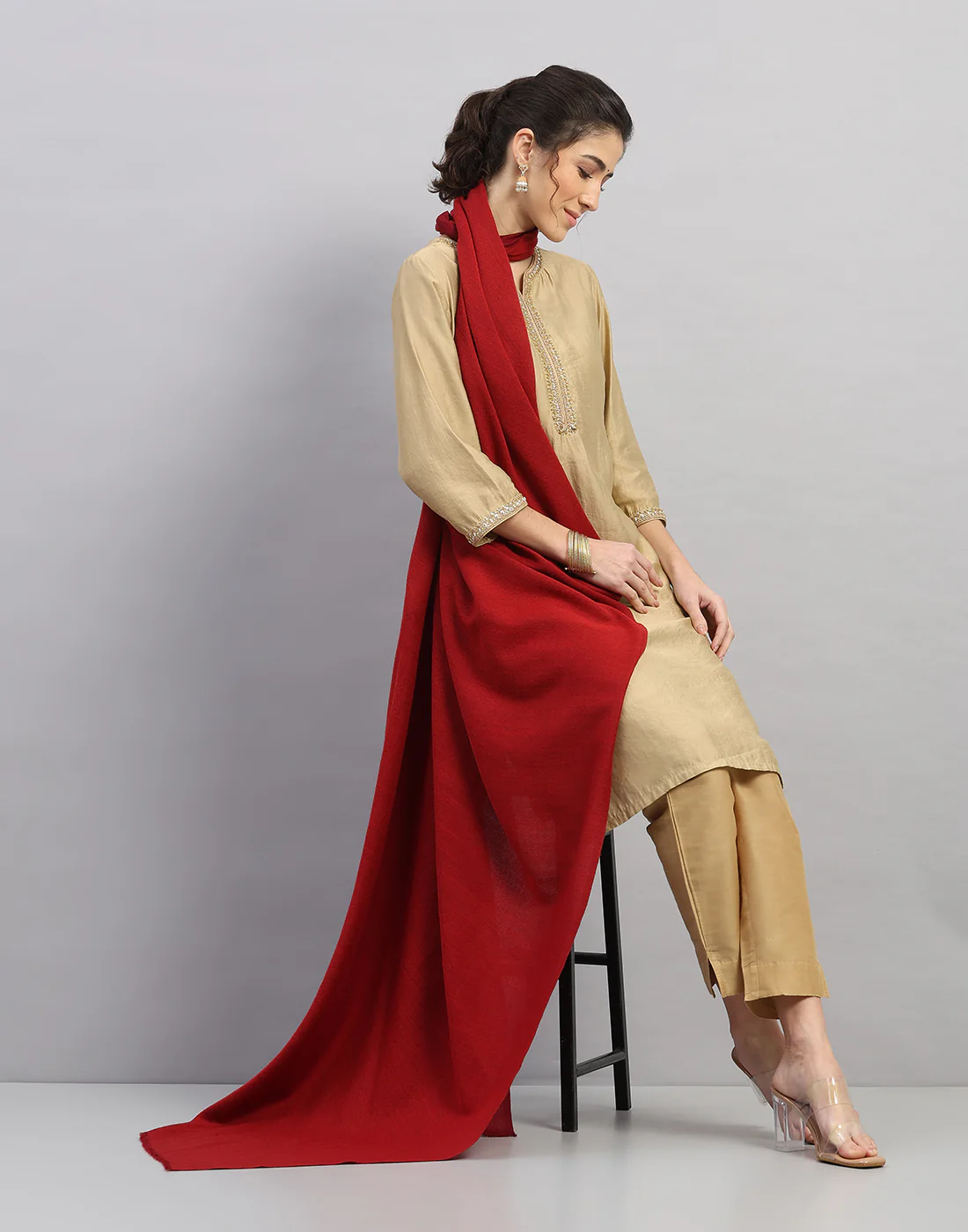 Women Multicolor Self Design   Shawl - Image 5