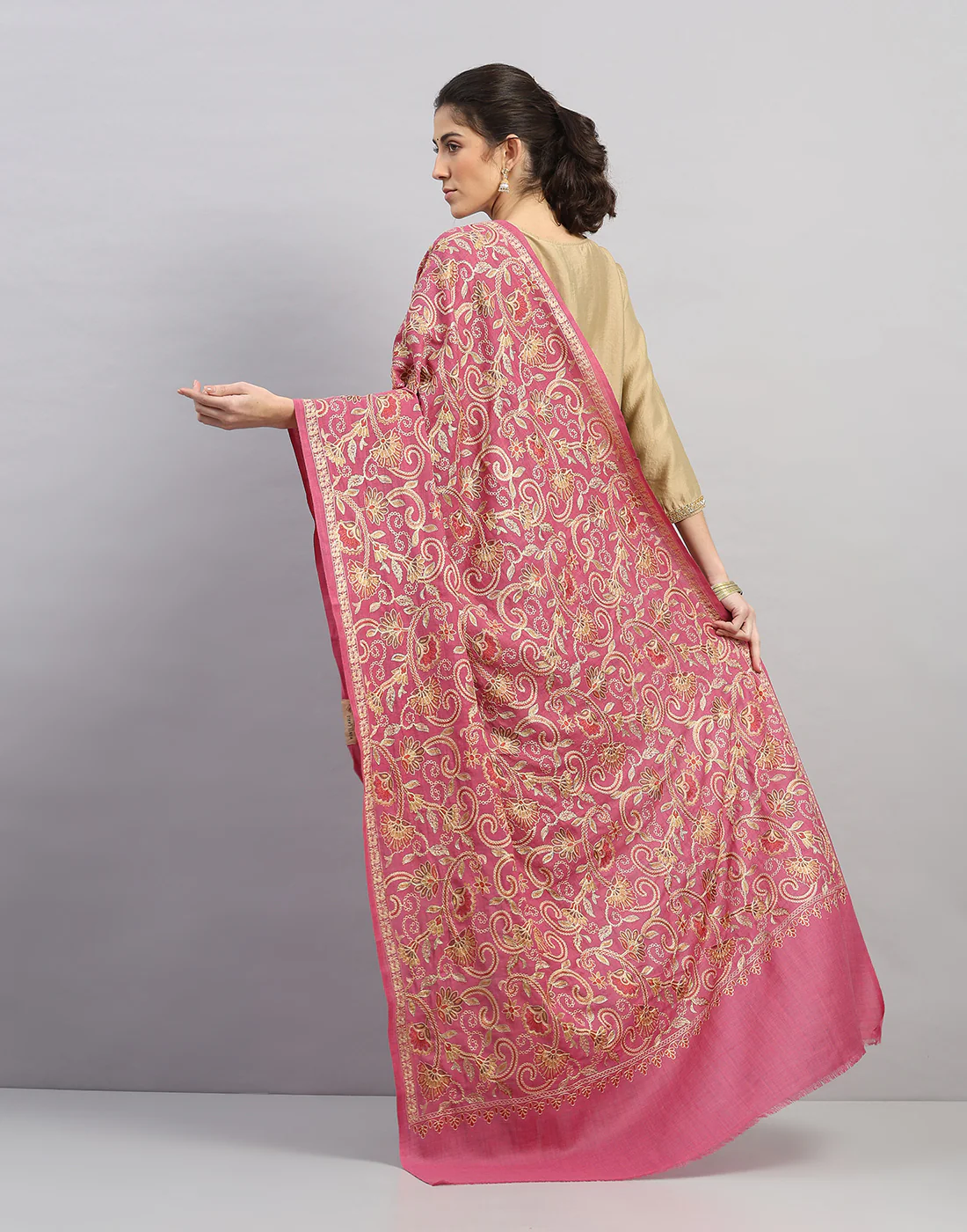 Women Multicolor Self Design   Shawl - Image 4