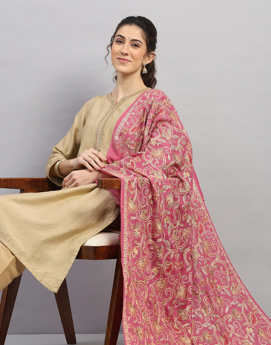 Women Multicolor Self Design   Shawl - Image 6