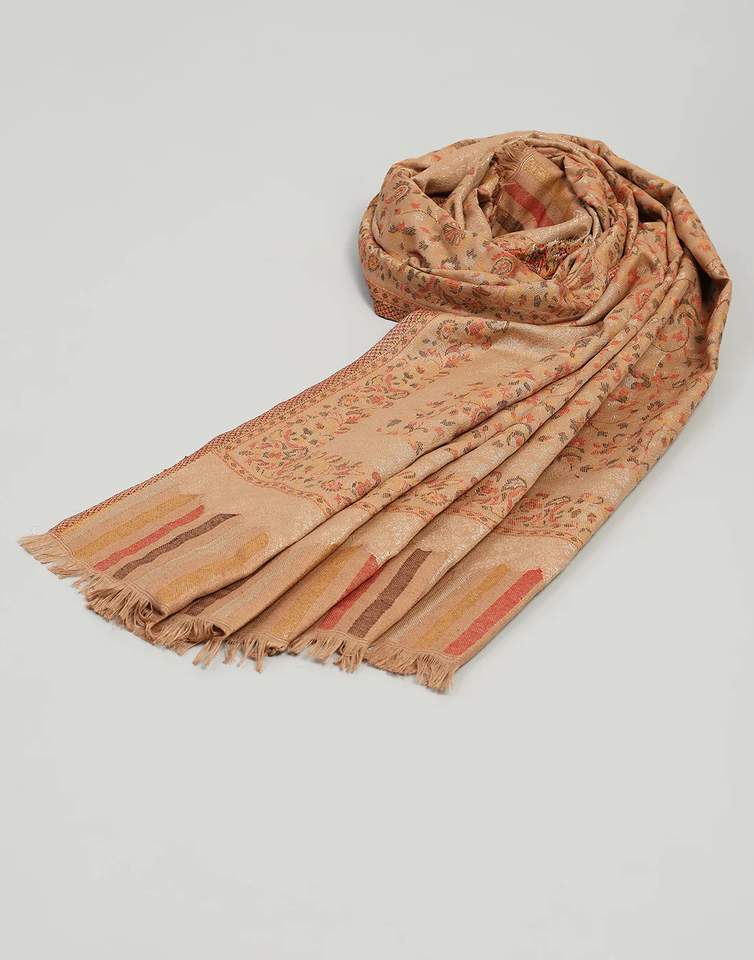 Women Multicolor Self Design   Shawl - Image 6